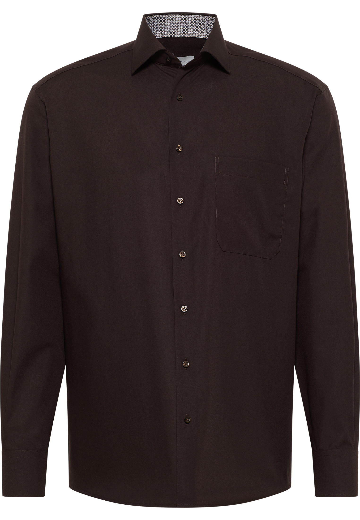COMFORT FIT Original Shirt in dark brown plain
