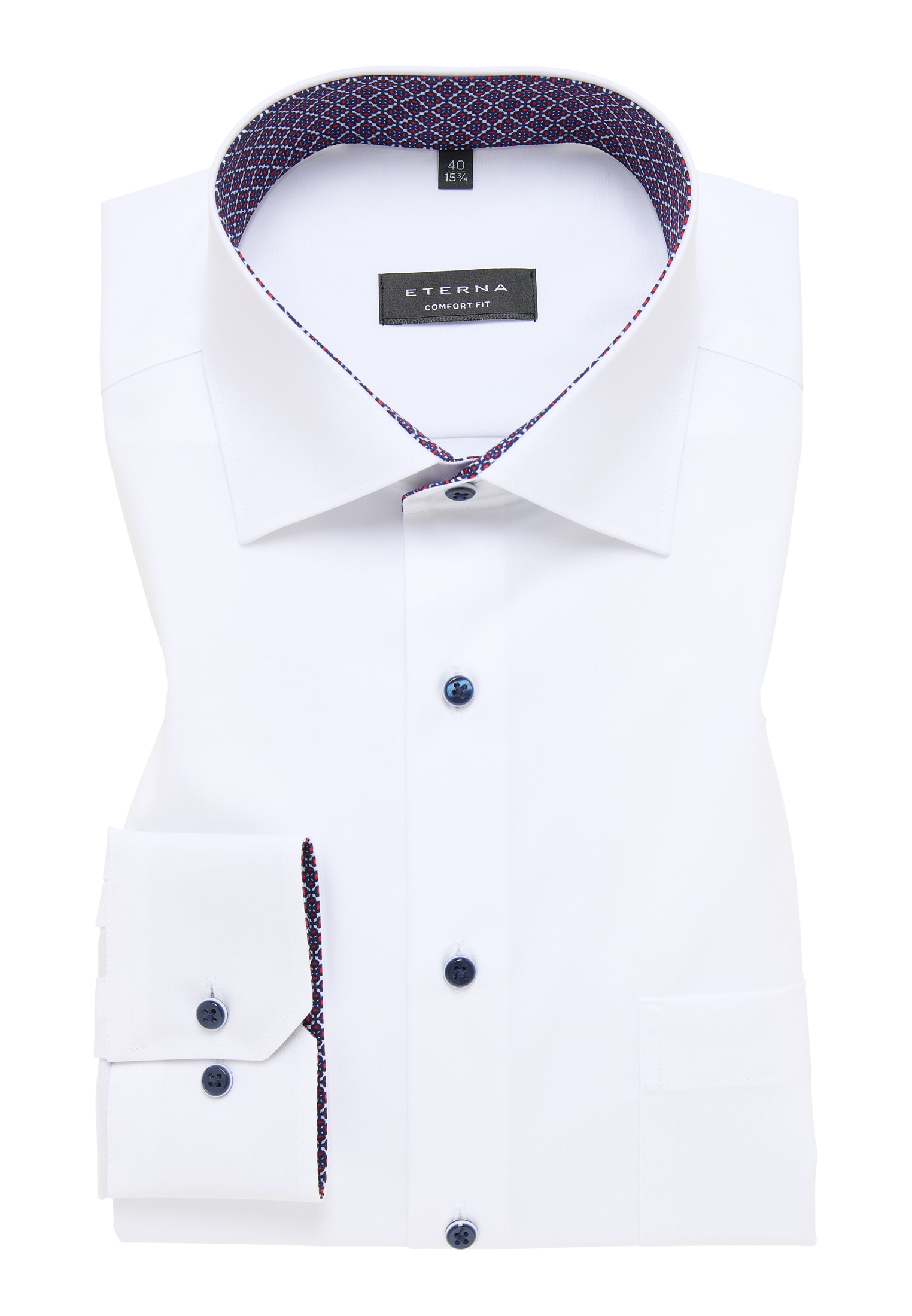 COMFORT FIT Original Shirt in weiß unifarben | weiß | verkürzter Arm (59  cm) | 47 | 1SH11720-00-01-47-59