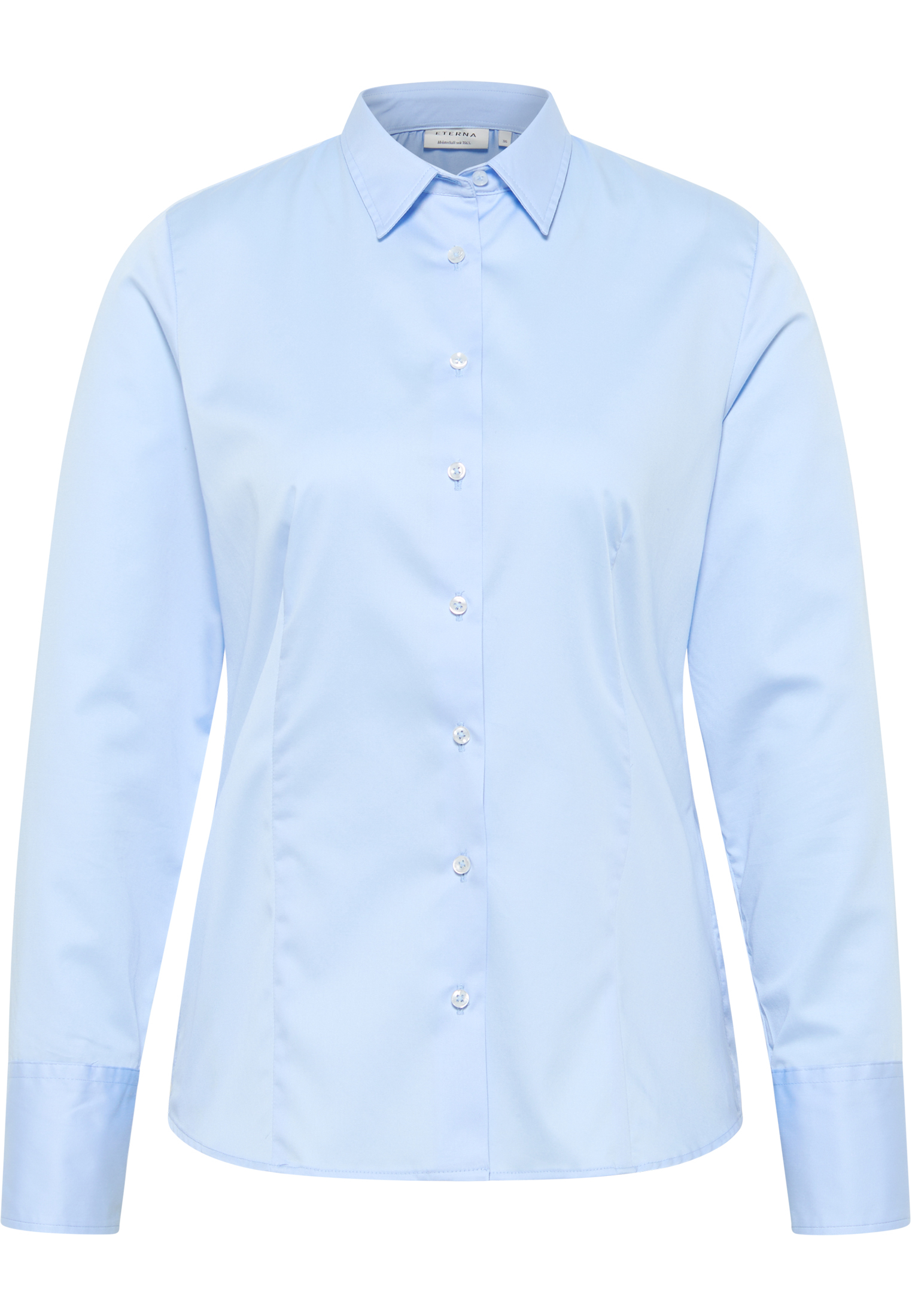 Satin Shirt Blouse in lyseblå vlakte