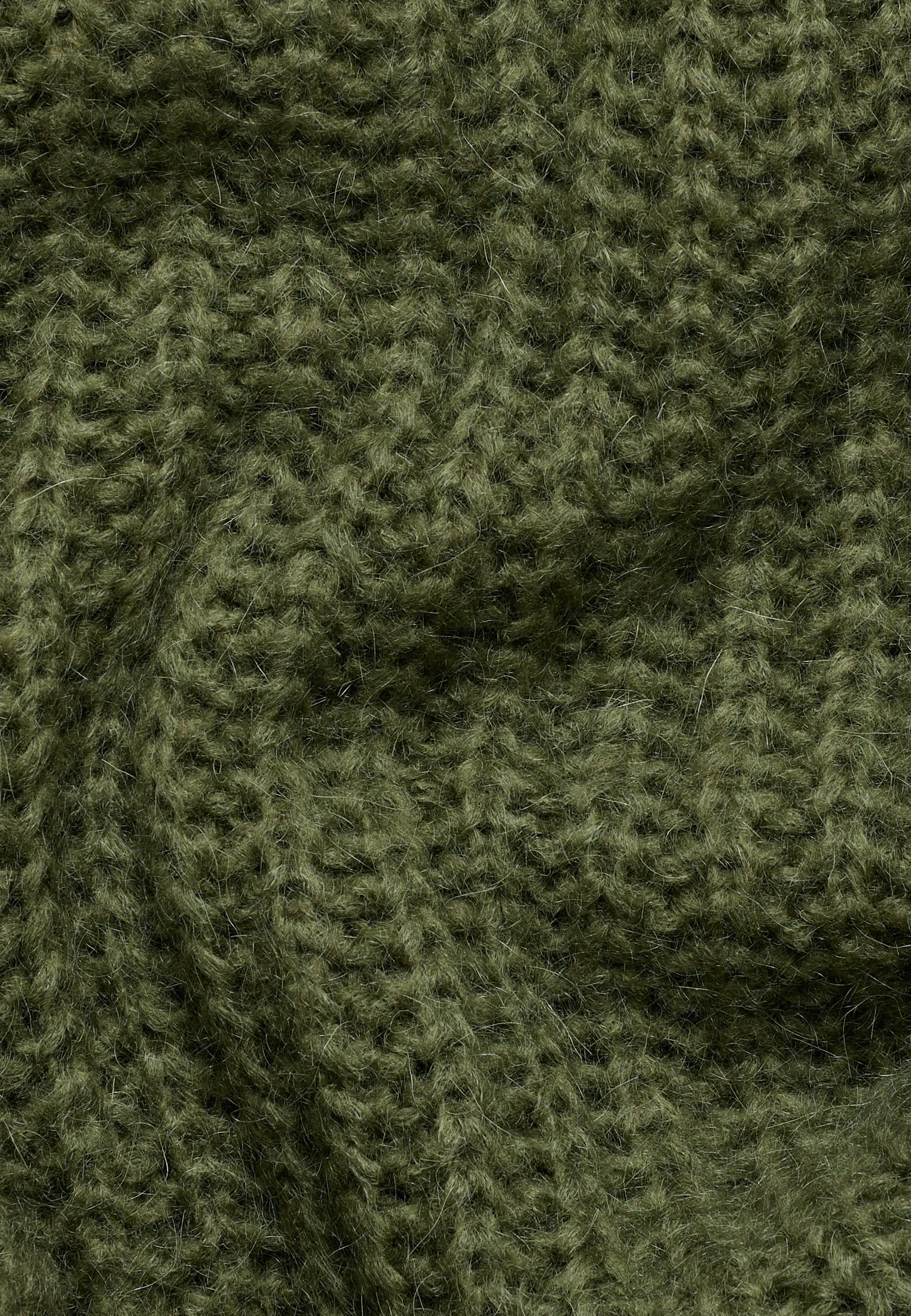 Knitted jumper in khaki plain