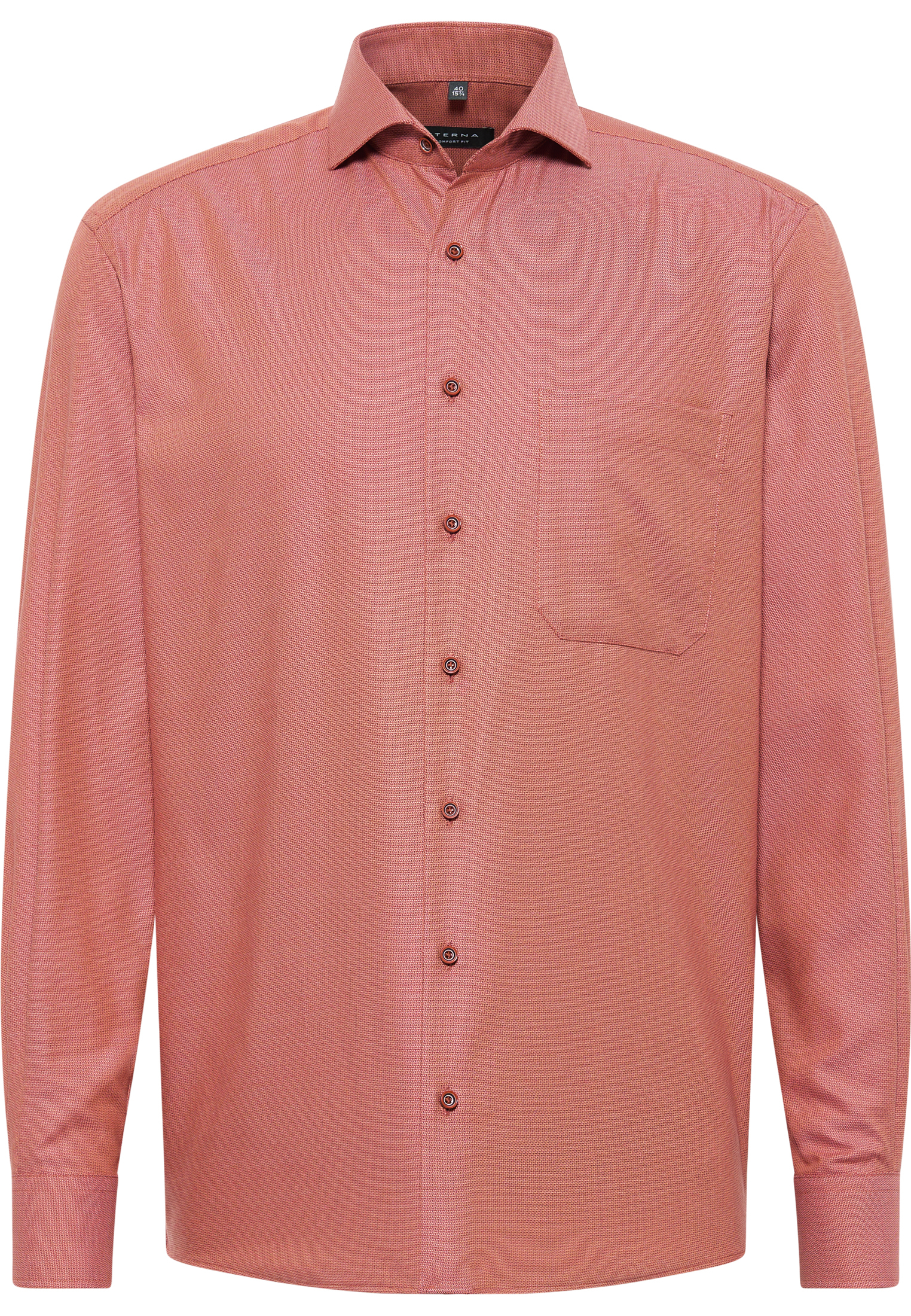 COMFORT FIT Shirt in rusty red structured
