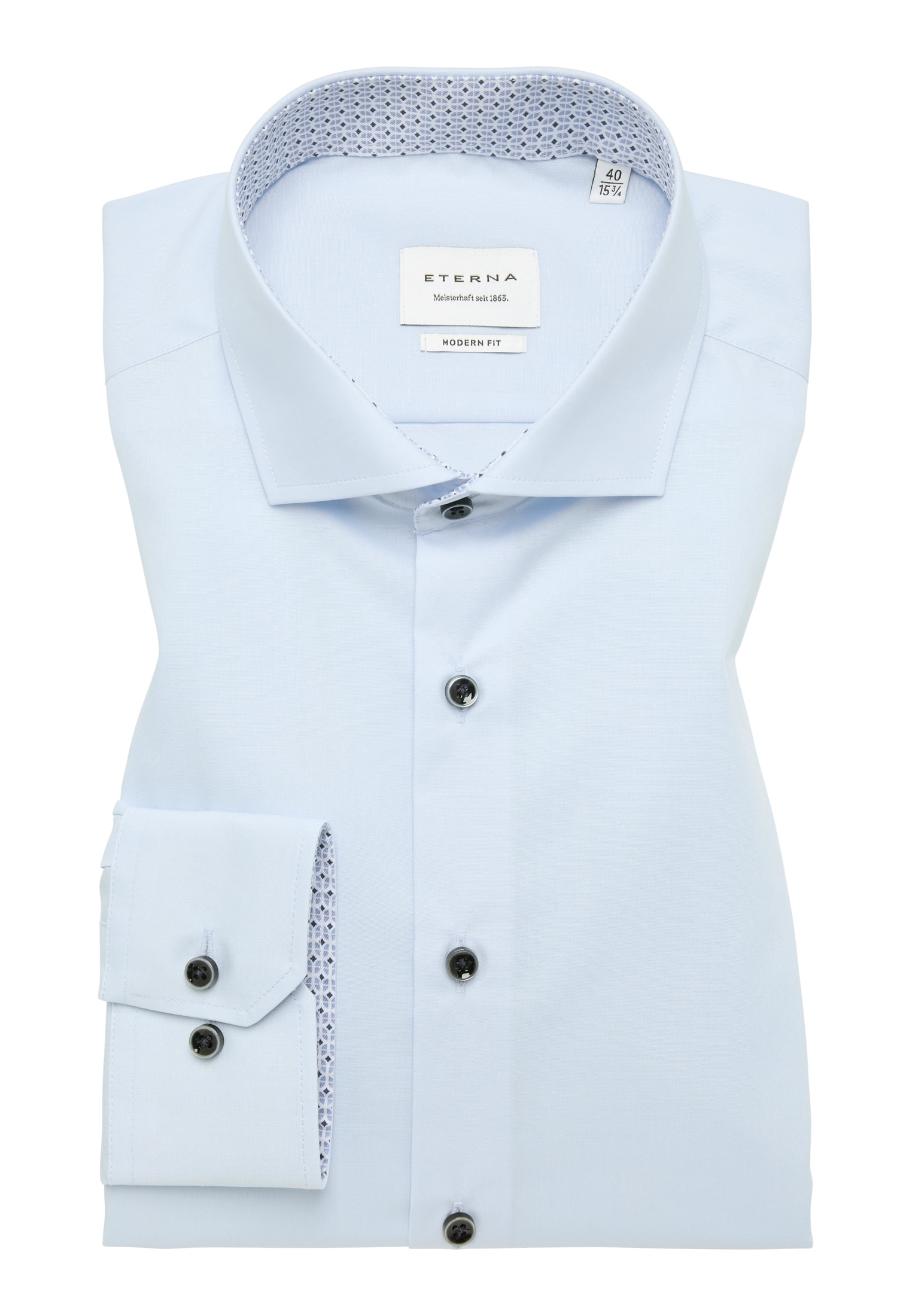 | 44 Langarm 1SH12860-01-12-44-1/1 MODERN | unifarben Original himmelblau Shirt | in | himmelblau FIT