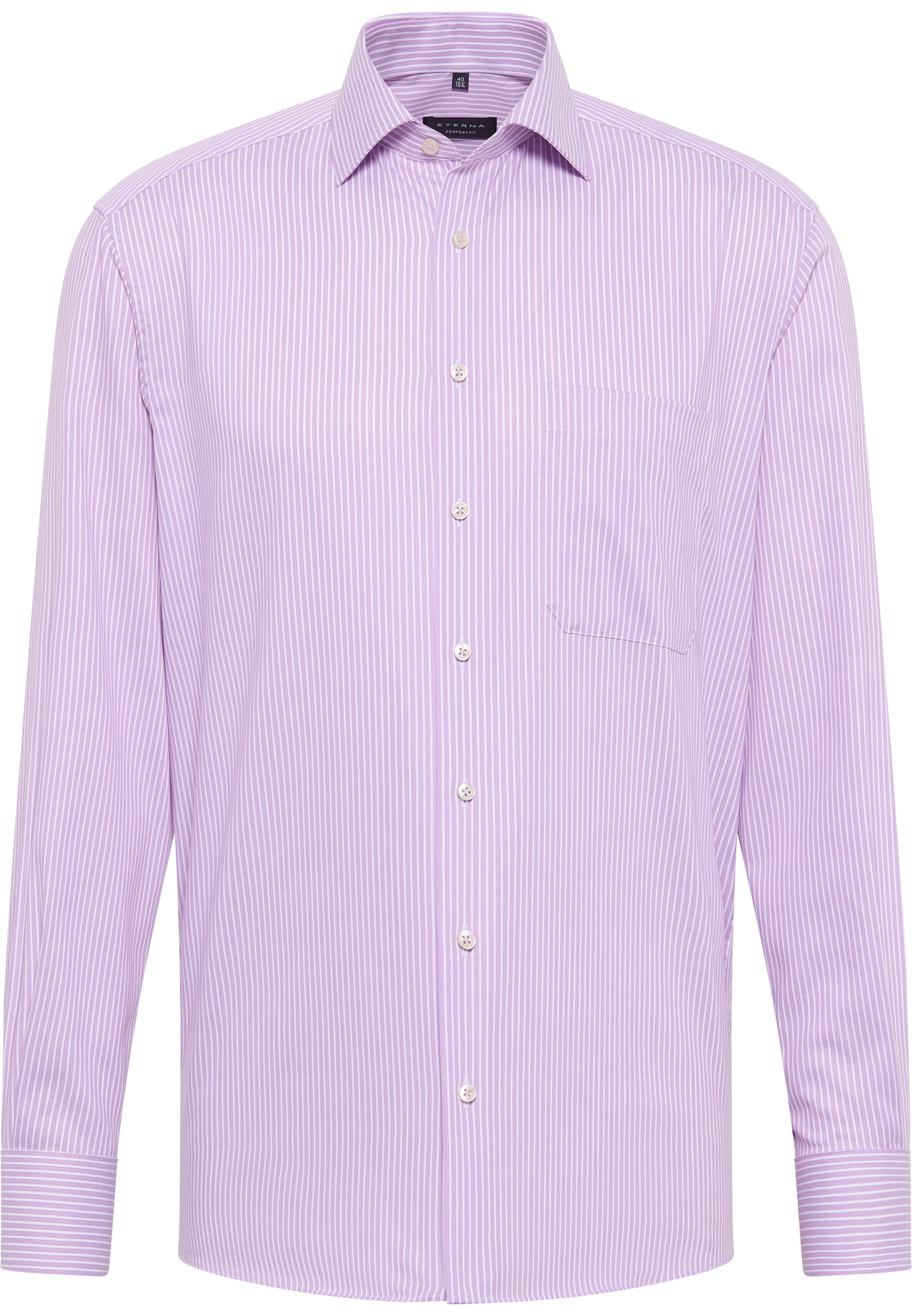 COMFORT FIT Hemd in violett gestreift