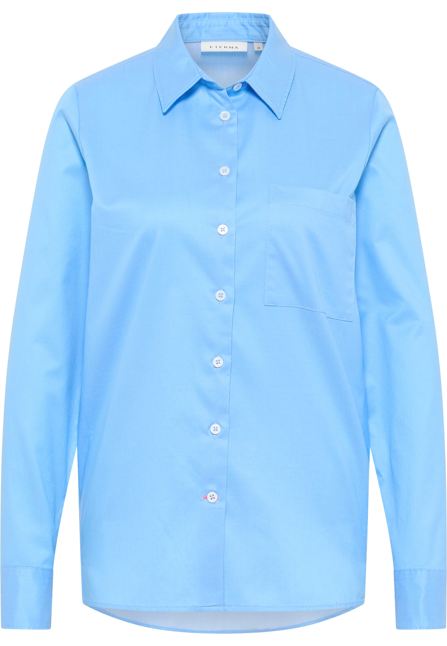 Soft Luxury Shirt Bluse in blau unifarben | blau | 38 | Langarm |  2BL03851-01-41-38-1/1