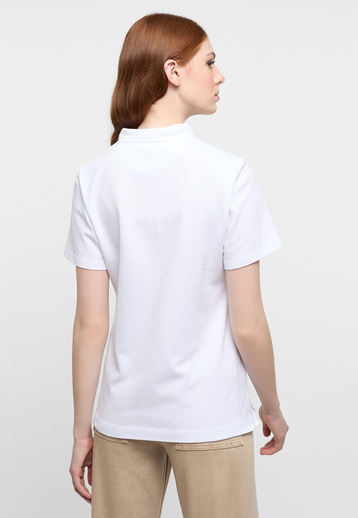 Poloshirt in weiß unifarben | weiß | 42 | Kurzarm | 2SP00020-00-01-42-1/2