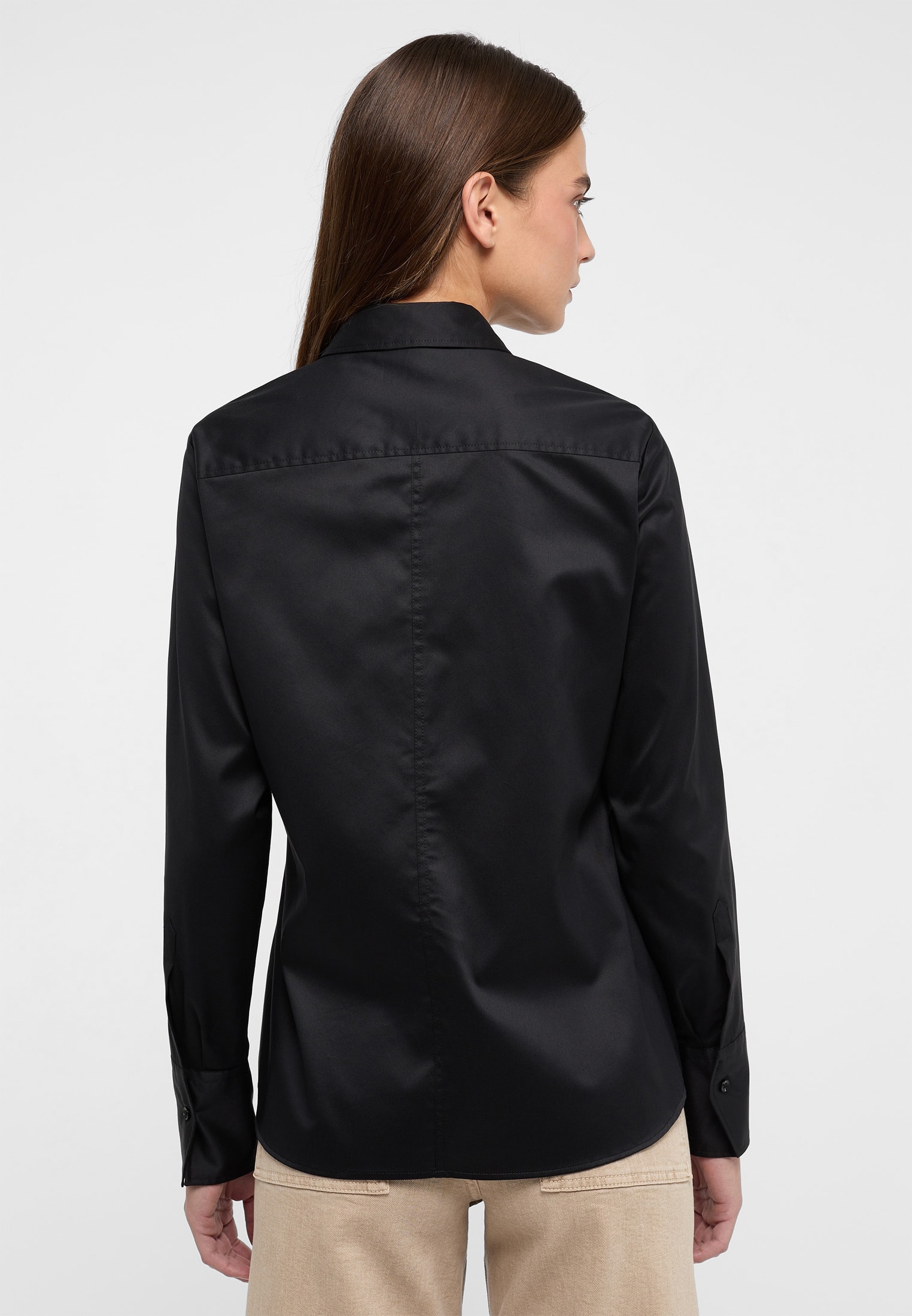 Cover Shirt Bluse in schwarz unifarben | schwarz | 48 | Langarm |  2BL00075-03-91-48-1/1
