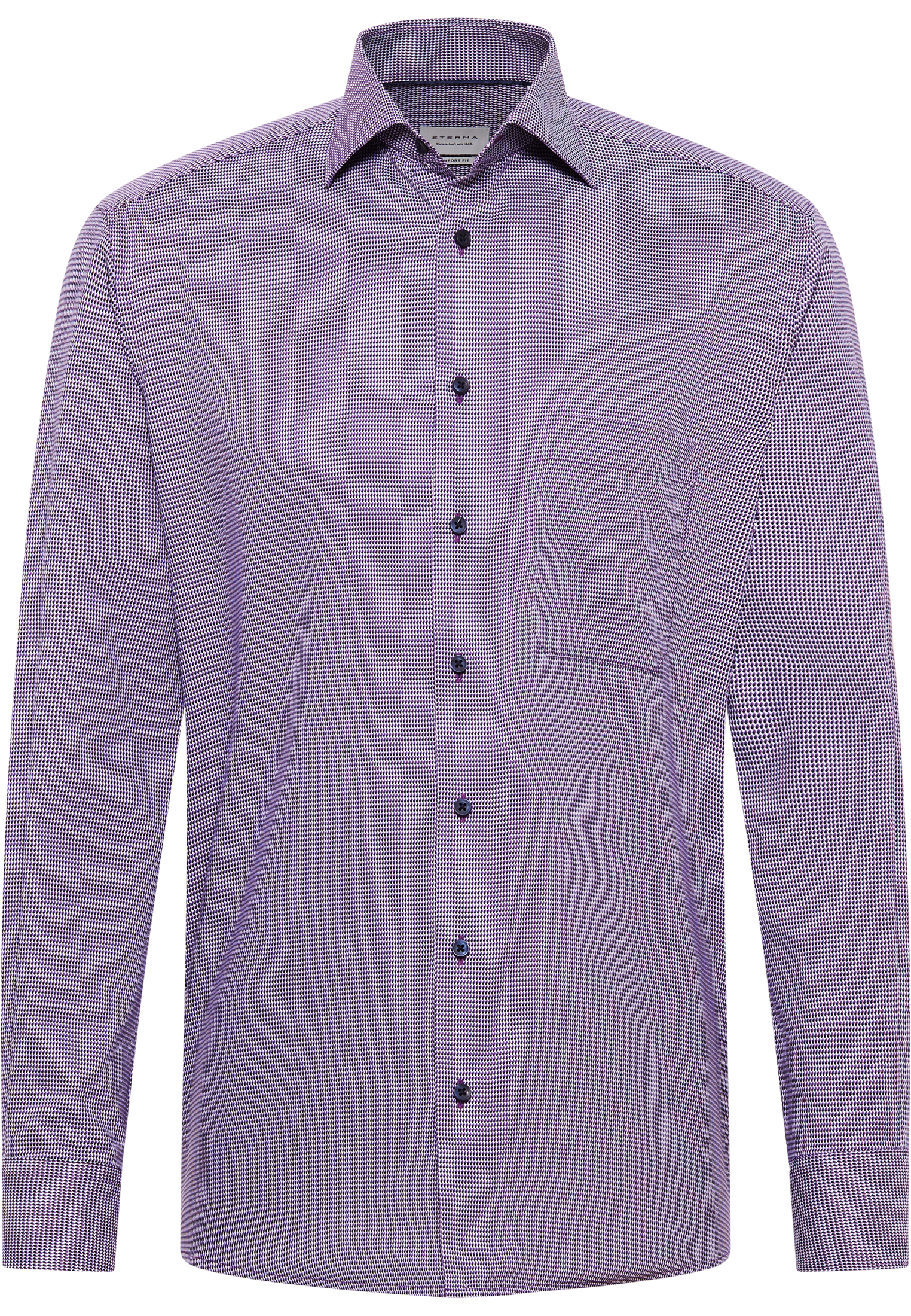 COMFORT FIT Hemd in violett strukturiert