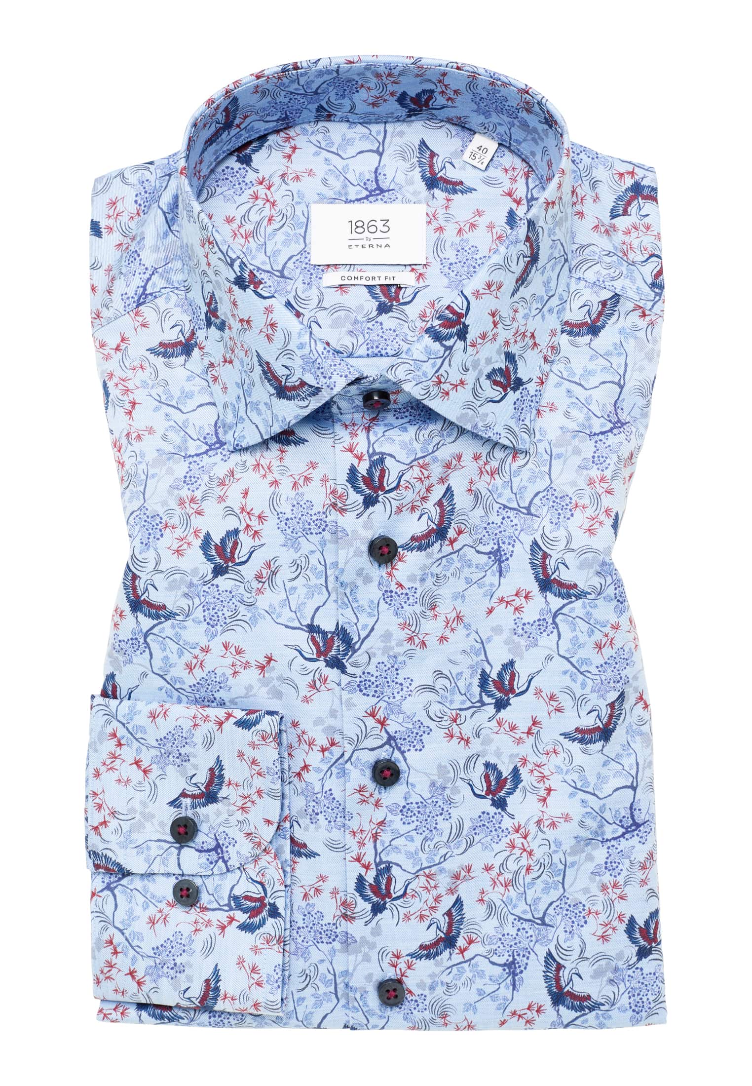 COMFORT FIT Shirt in blue printed