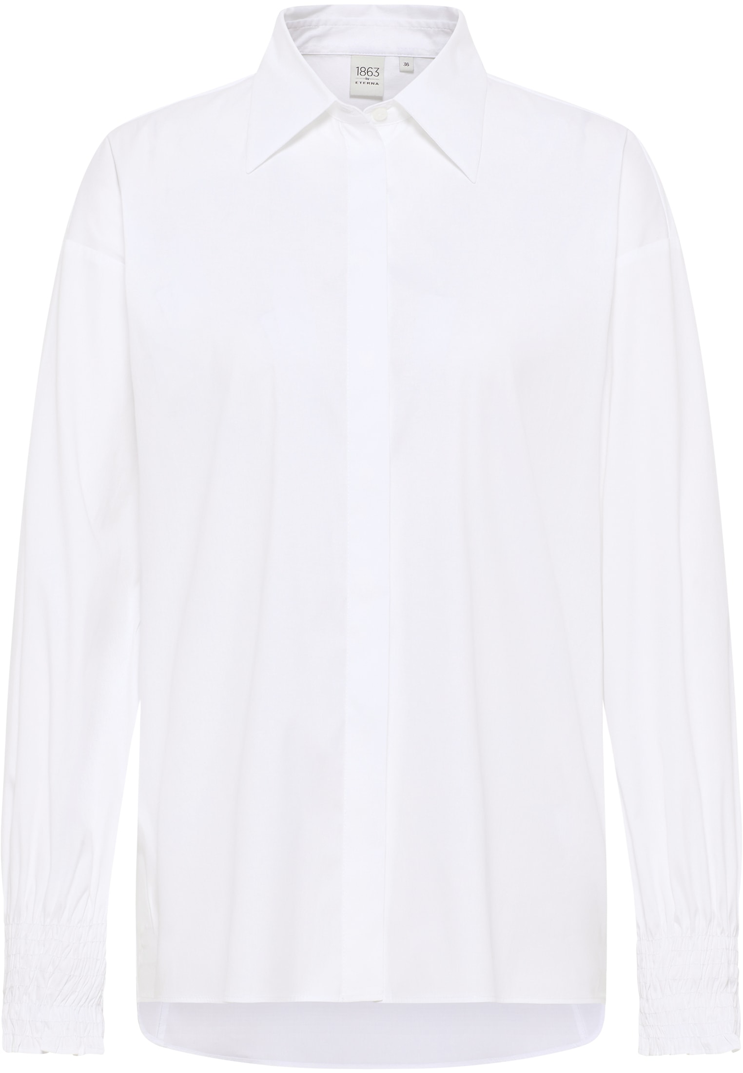 Signature Shirt Bluse in weiß unifarben | weiß | 46 | Langarm |  2BL04347-00-01-46-1/1