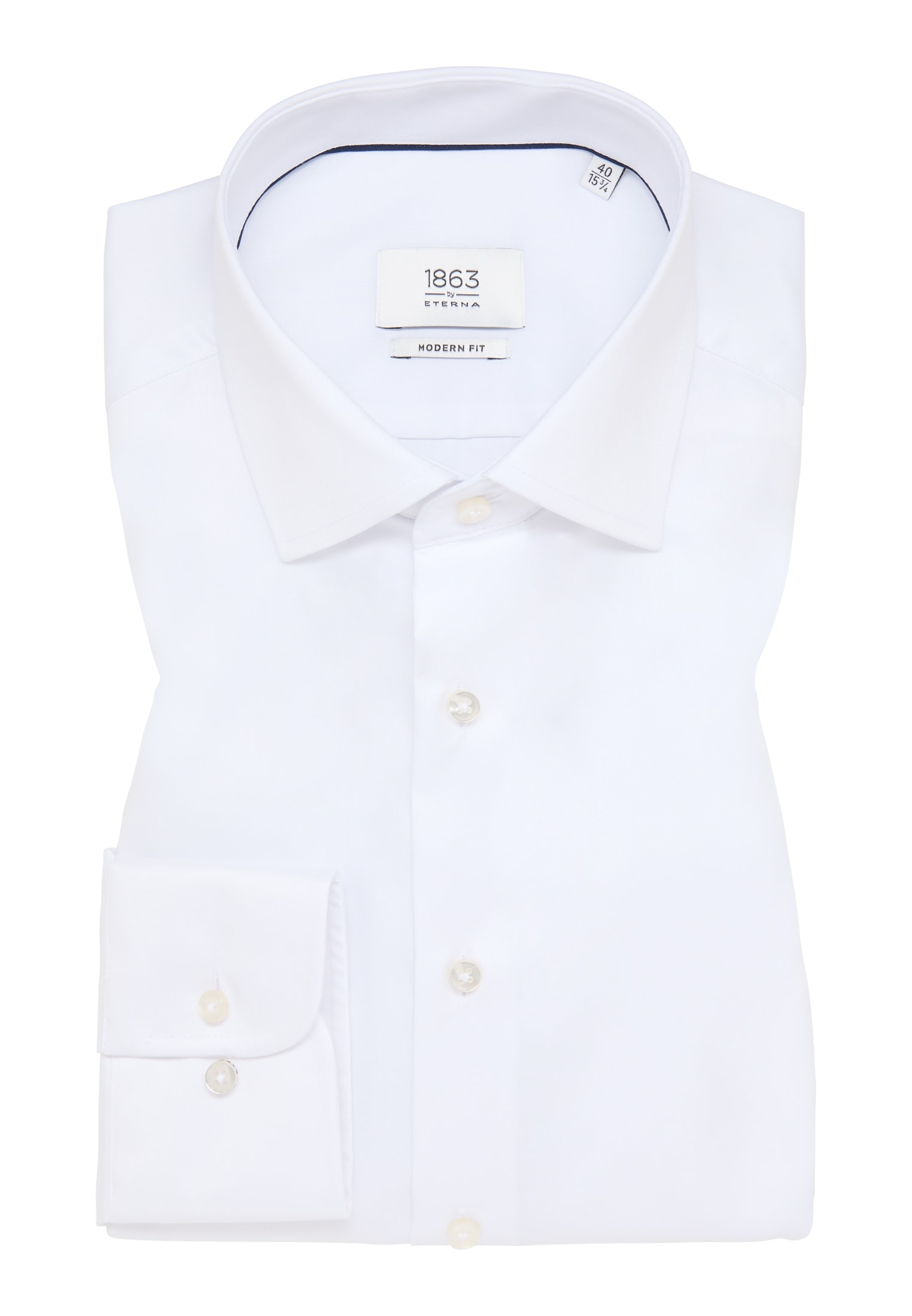 MODERN FIT Luxury Shirt in weiß unifarben | weiß | 42 | verlängerter Arm  (68 cm) | 1SH04302-00-01-42-68