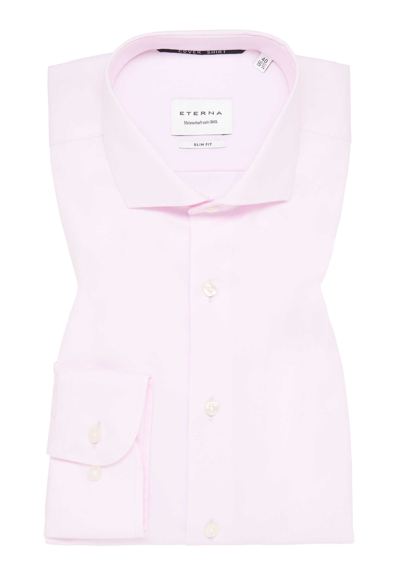 Langarm in 1SH05518-15-11-42-1/1 | rosa | | SLIM rosa Cover unifarben Shirt FIT 42 |