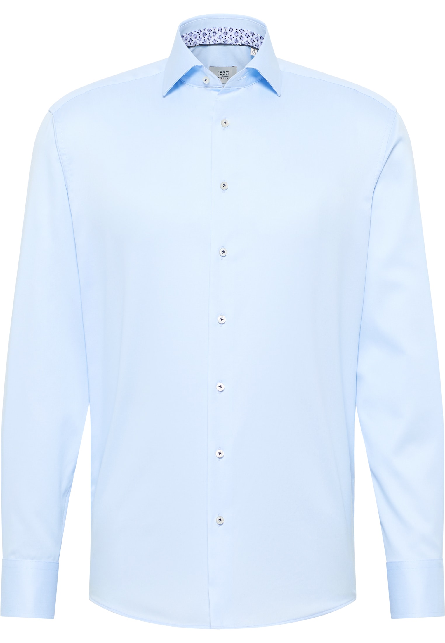 MODERN FIT Luxury Shirt in hellblau unifarben