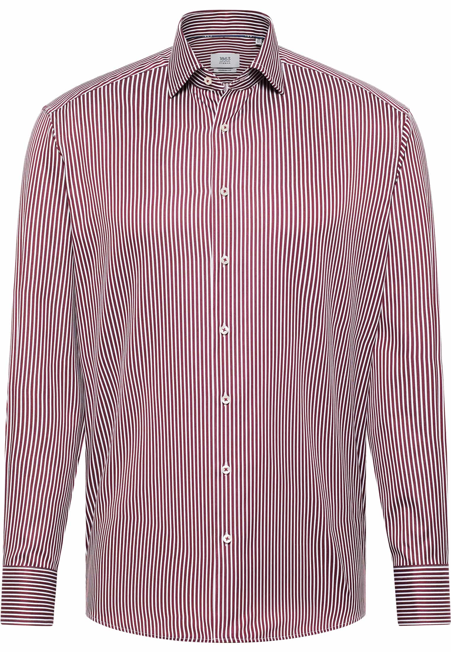 COMFORT FIT Shirt in wine red striped