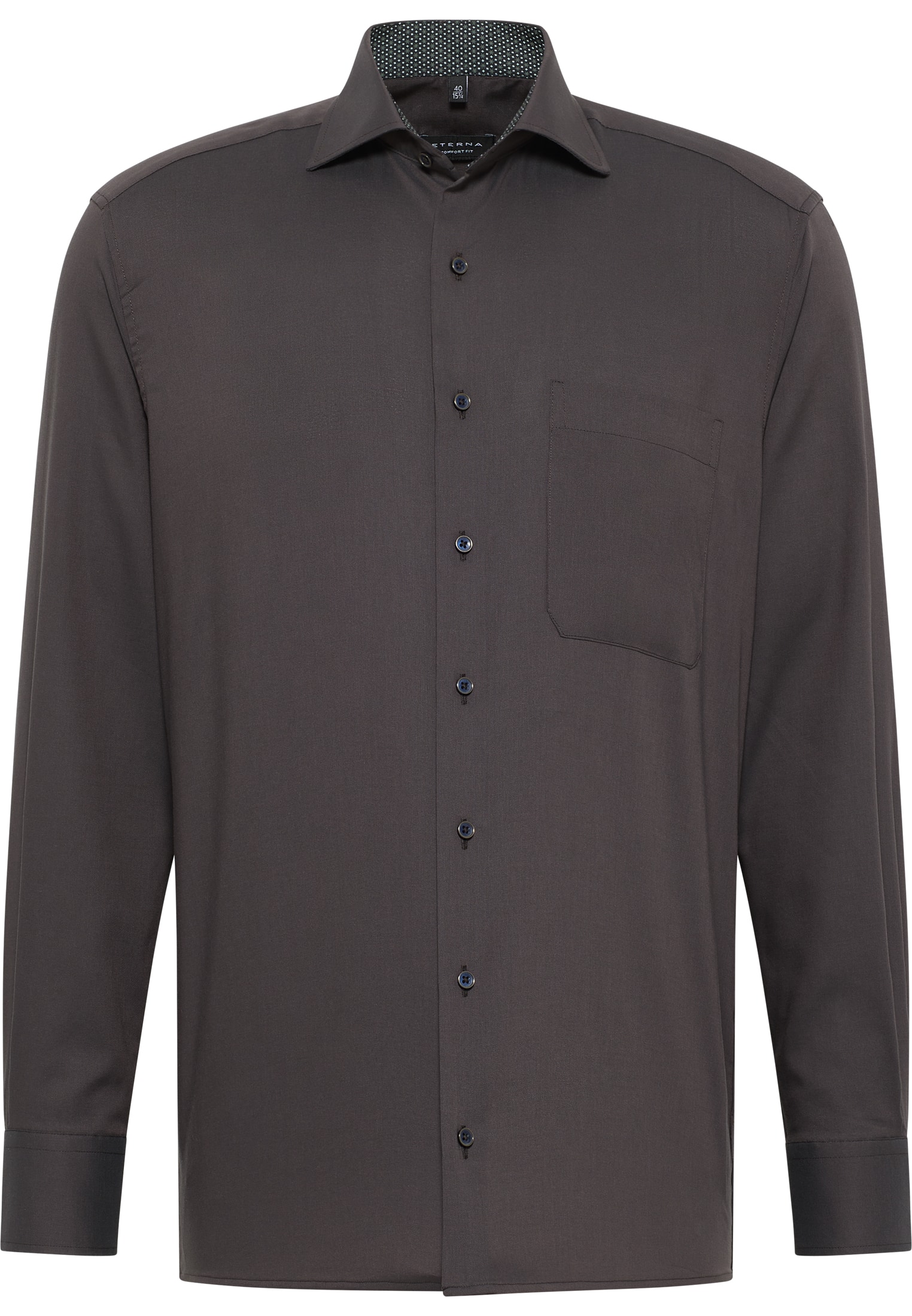 COMFORT FIT Overhemd in chestnut vlakte