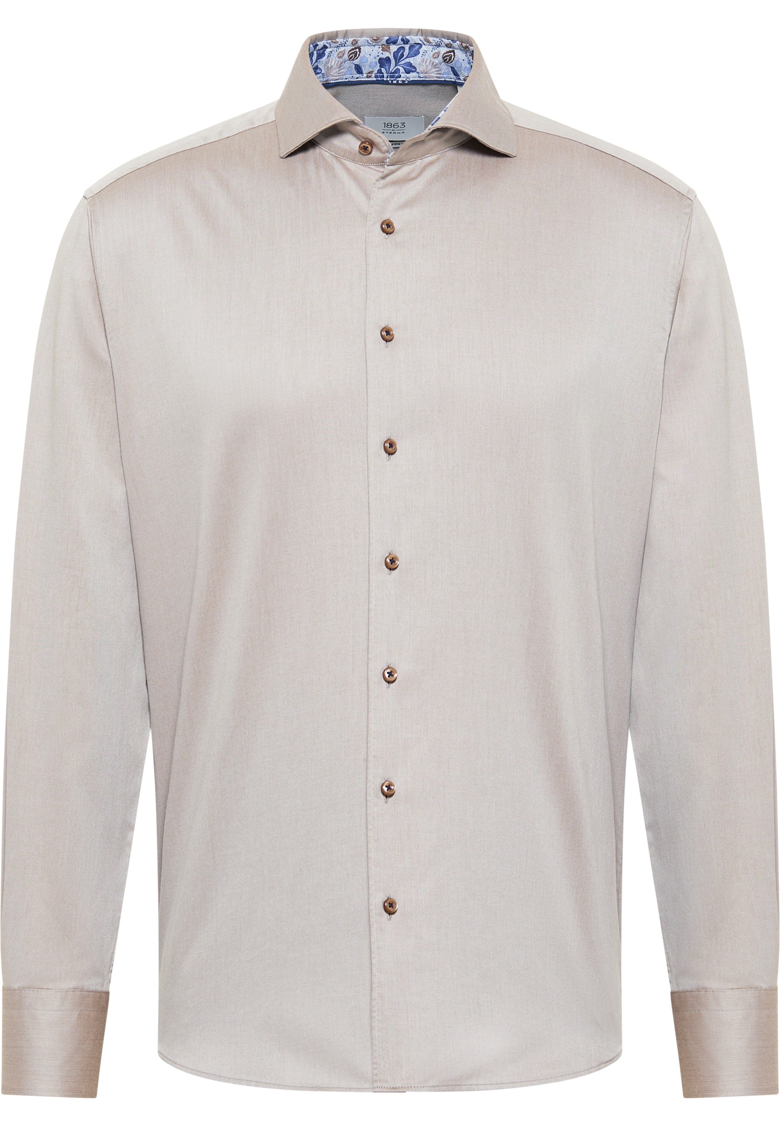 MODERN FIT Soft Luxury Shirt in hazelnoot vlakte