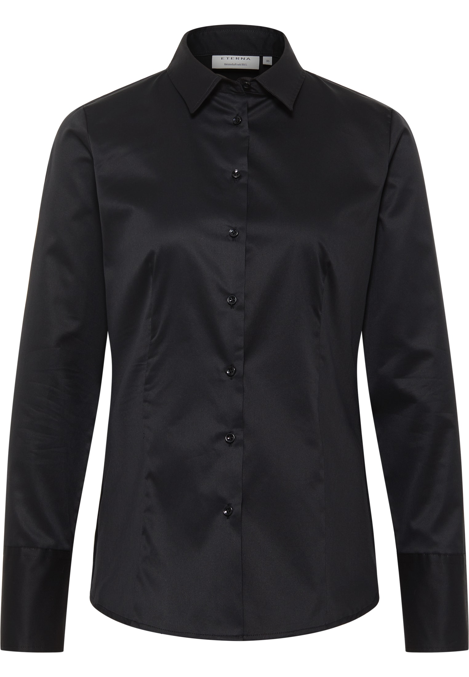 Cover Shirt Blouse in black plain | black | 38 | long sleeve |  2BL00075-03-91-38-1/1