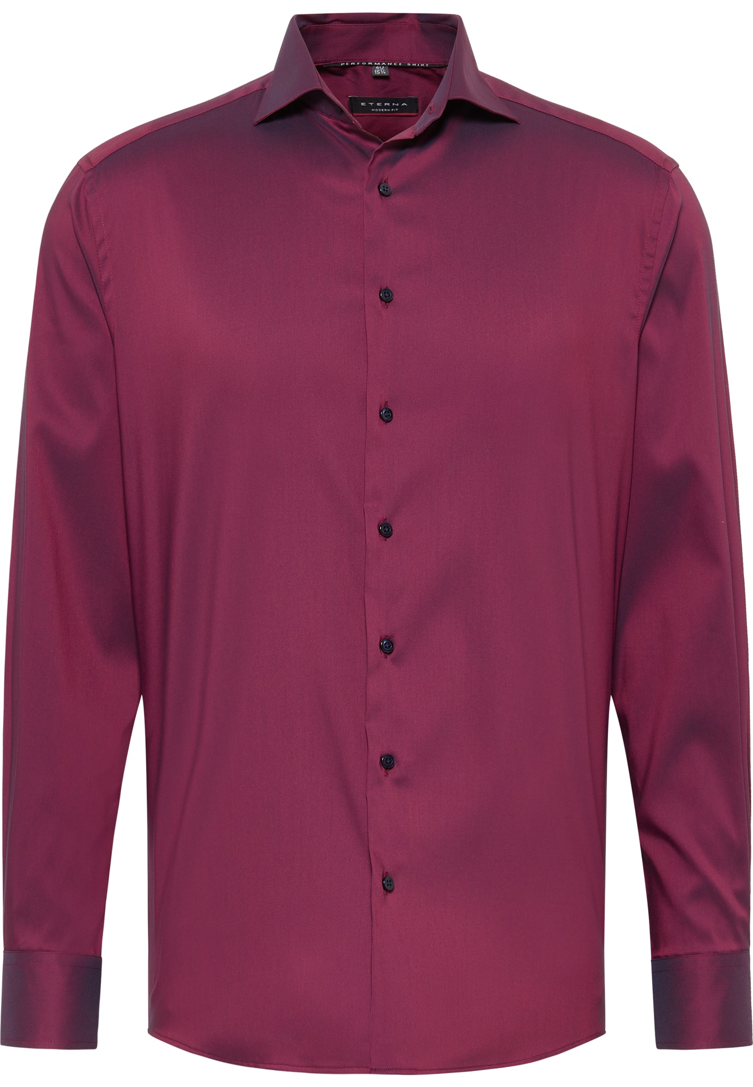 MODERN FIT Performance Shirt in burgunder unifarben | burgunder | 48 |  Langarm | 1SH02224-05-81-48-1/1