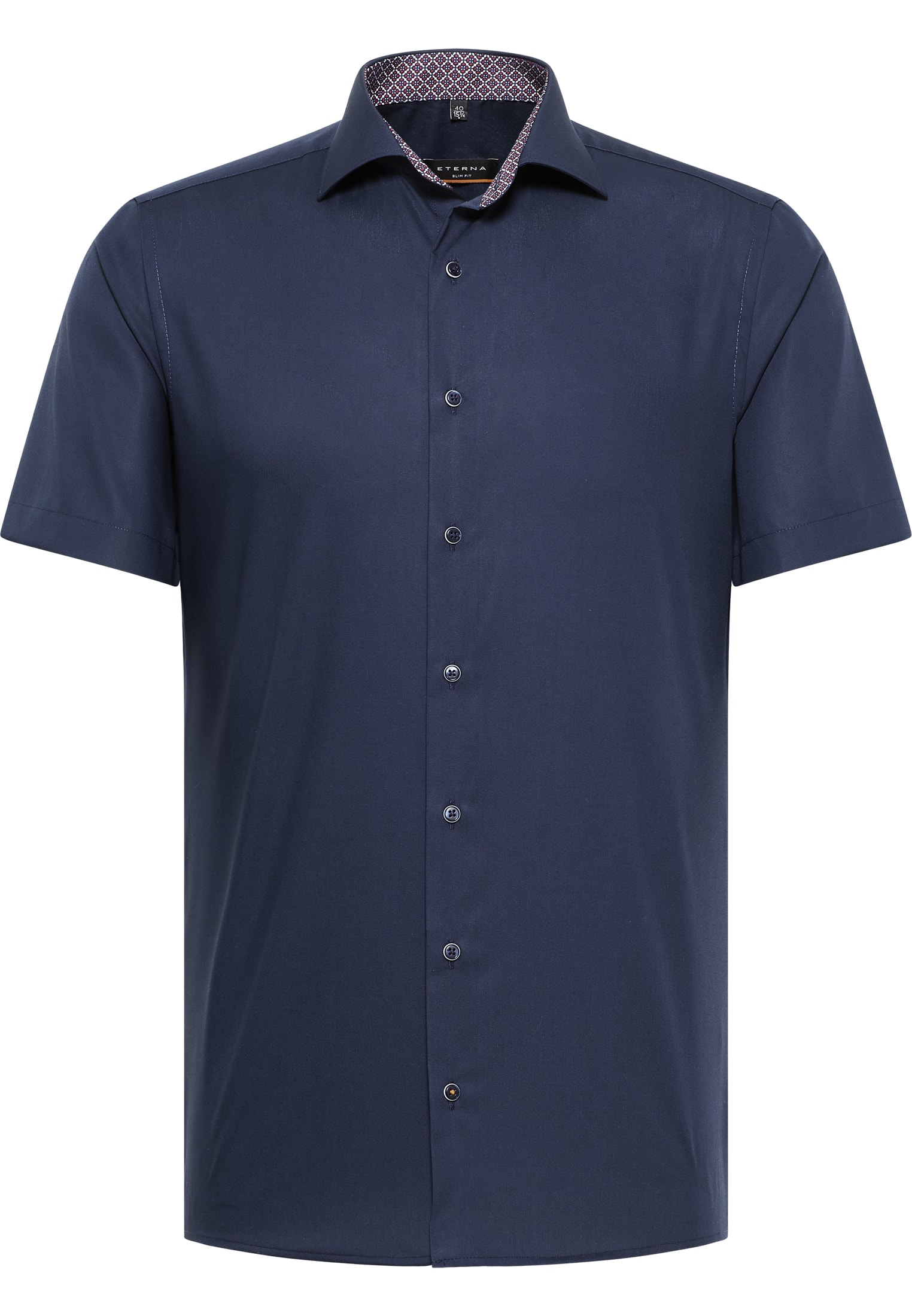 ETERNA plain poplin short-sleeved shirt SLIM FIT
