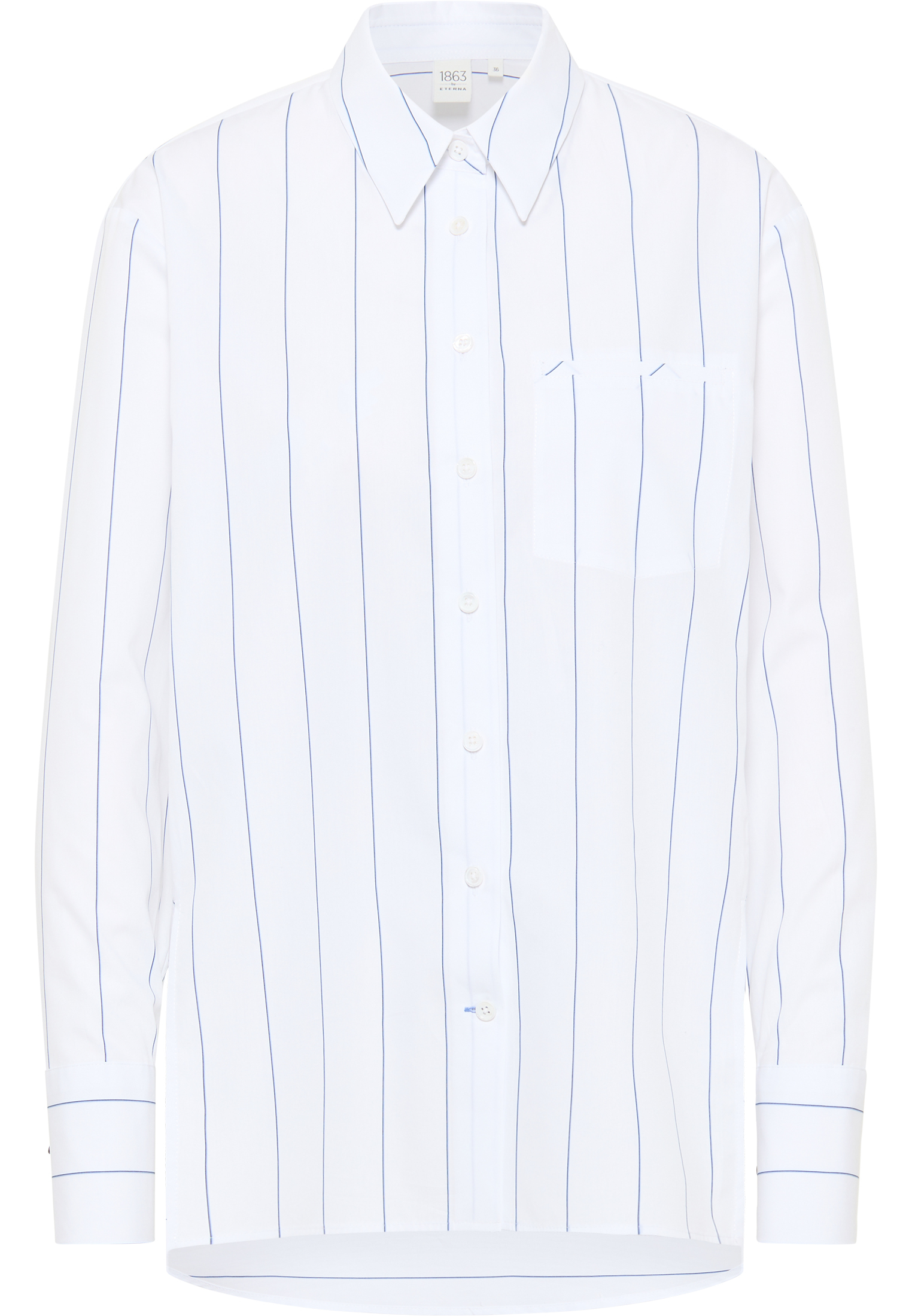 shirt-blouse in azure striped