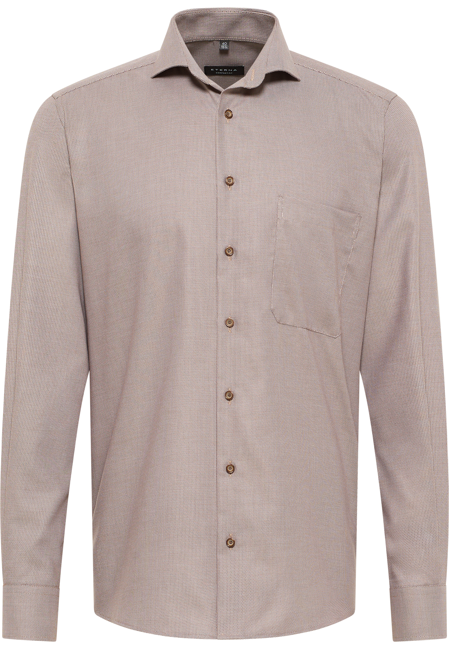 COMFORT FIT Shirt in taupe structured