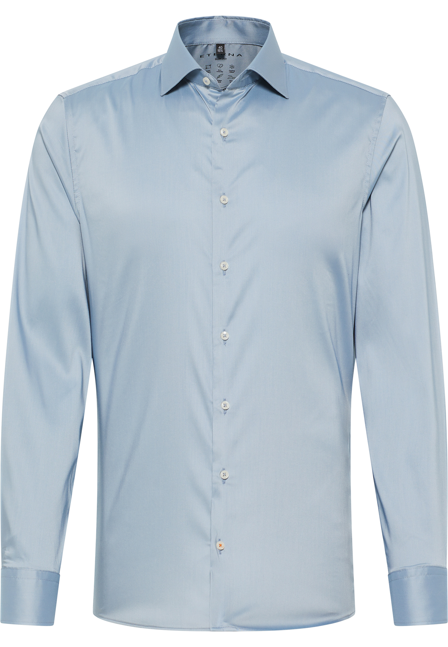 SLIM FIT Performance Shirt in graublau unifarben
