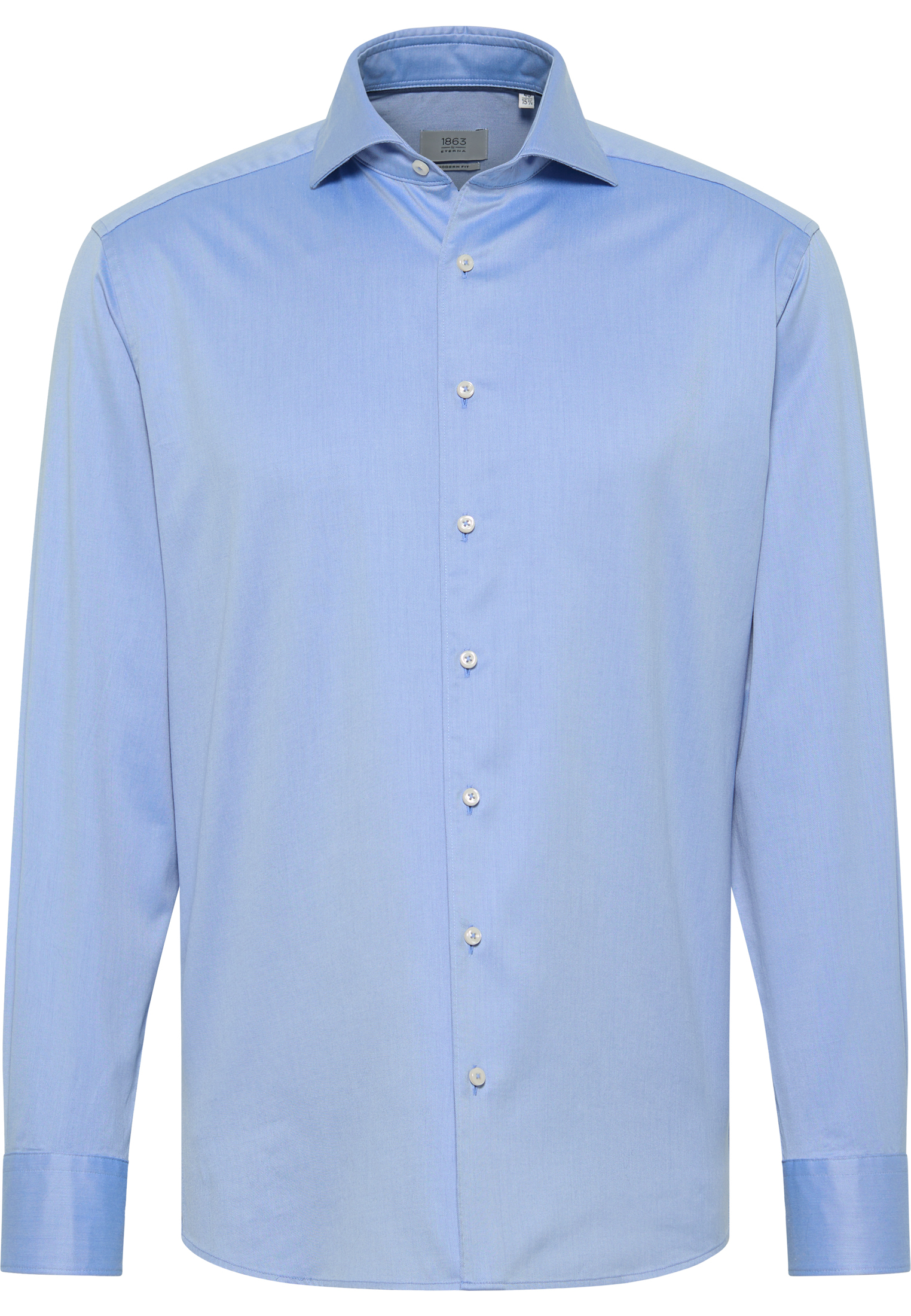 MODERN FIT Soft Luxury Shirt in middenblauw vlakte