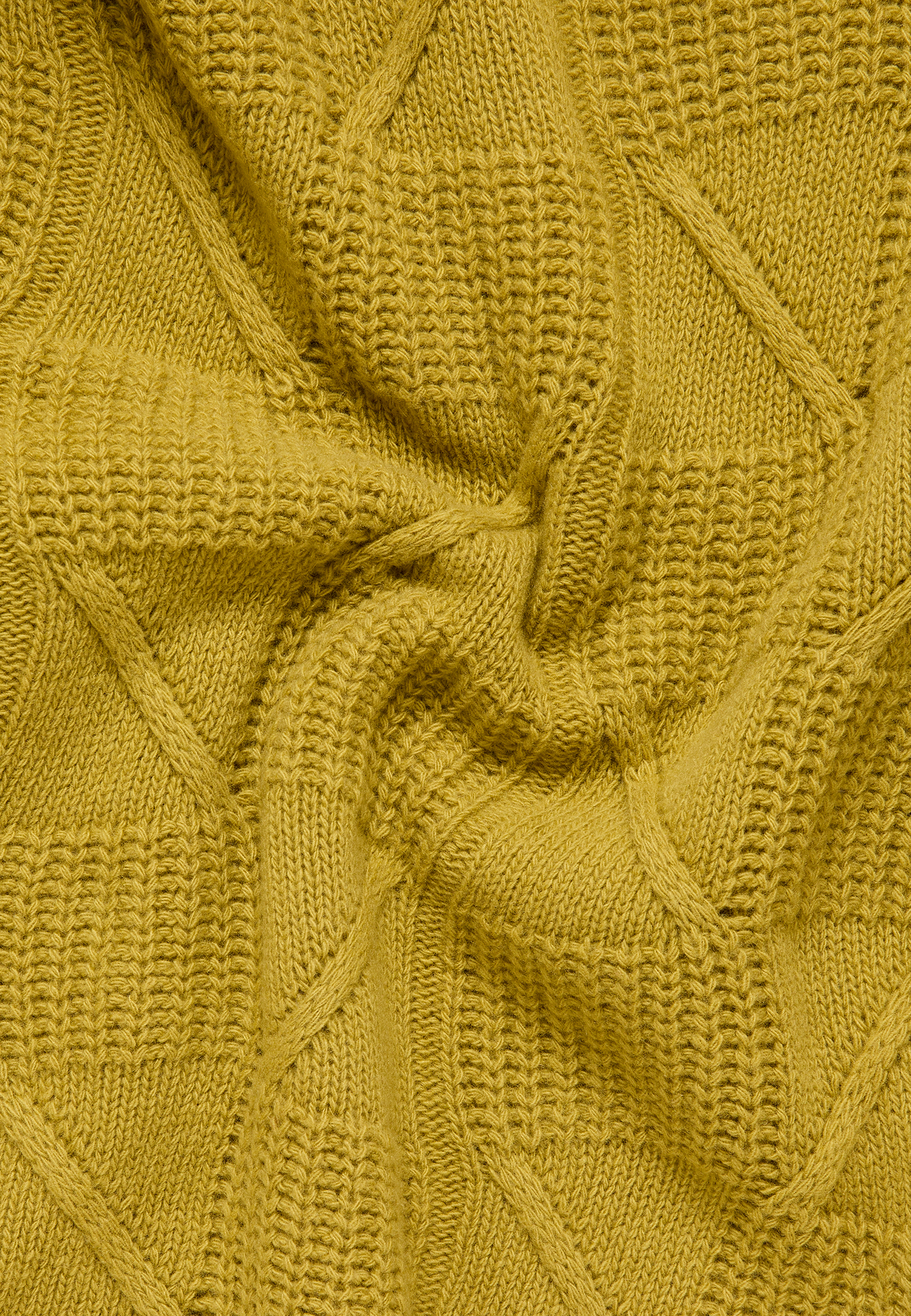 Knitted jumper in ocher plain