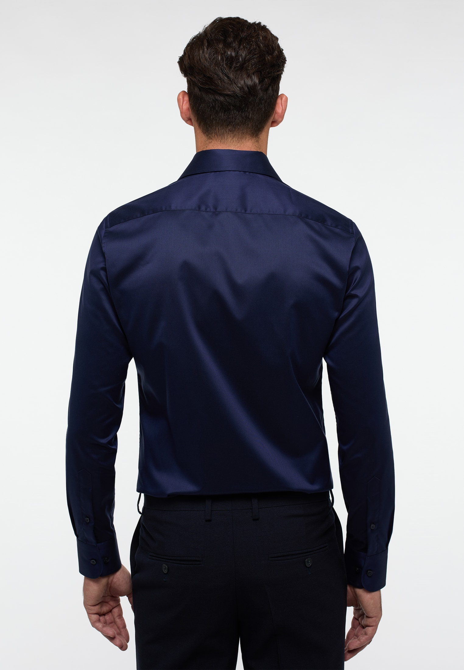 SLIM FIT Luxury | | Langarm 44 Shirt 1SH04299-01-81-44-1/1 unifarben dunkelblau dunkelblau | | in