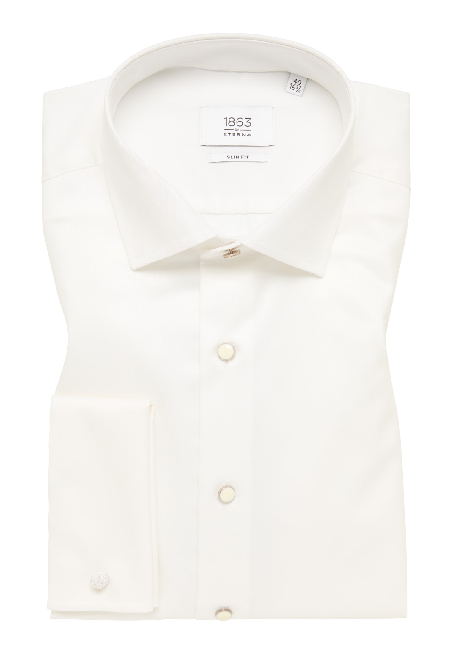 SLIM FIT Luxury Shirt in champagnekleurig vlakte