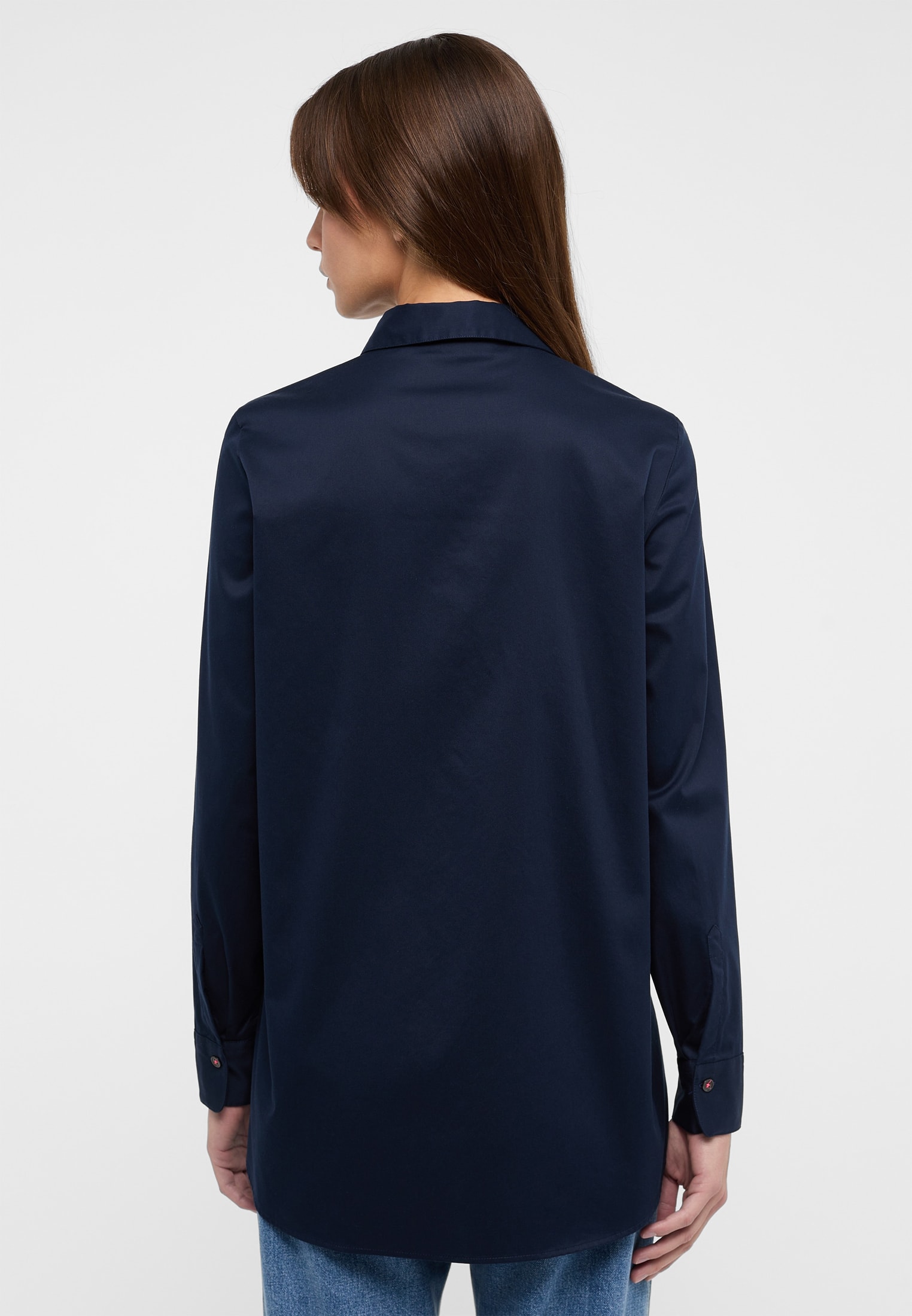 Soft Luxury Shirt Bluse in navy unifarben | navy | 40 | Langarm |  2BL04182-01-91-40-1/1