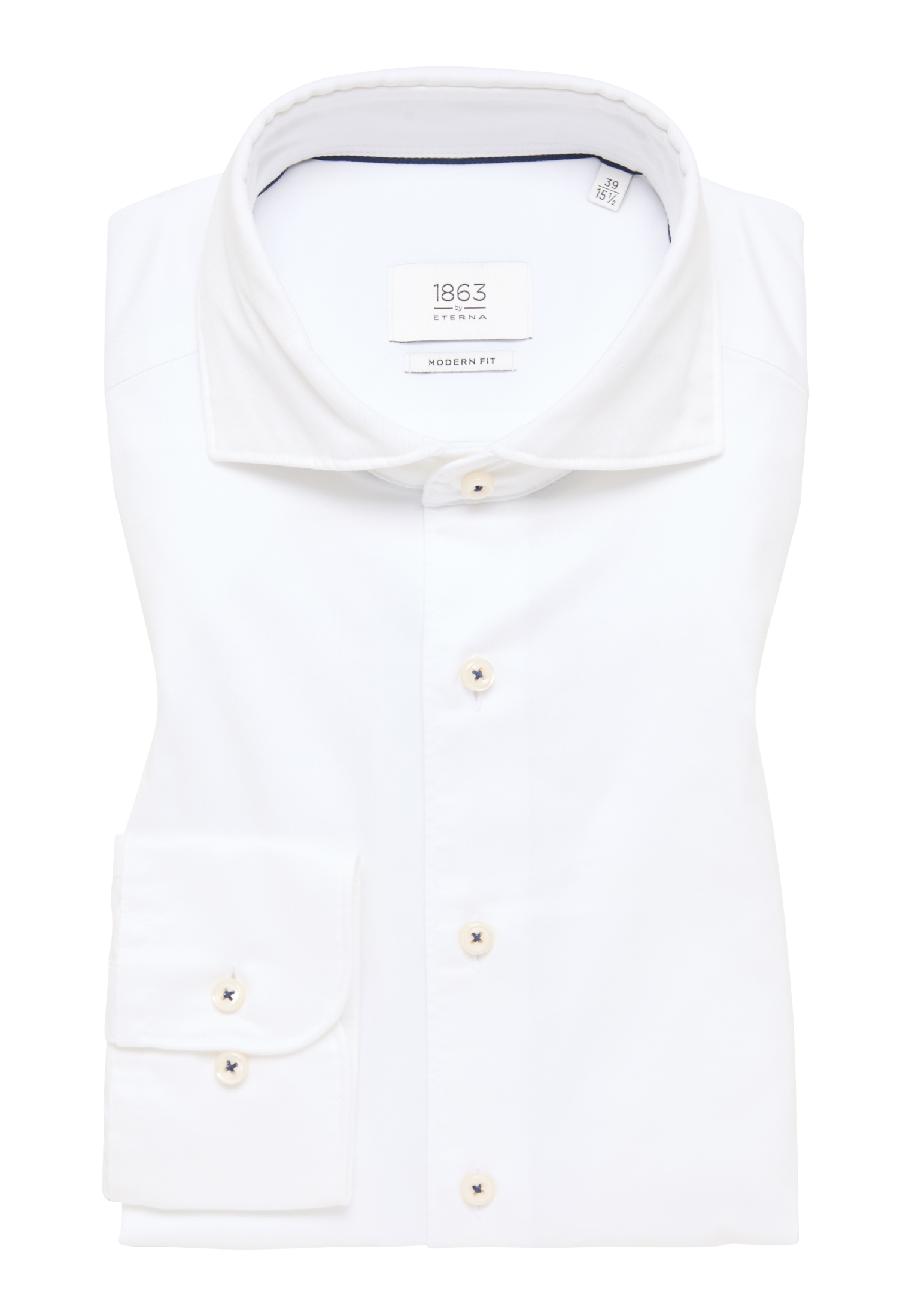 unifarben | MODERN | FIT 43 in | off-white Luxury 1SH03488-00-02-43-1/1 Soft Langarm off-white Shirt |