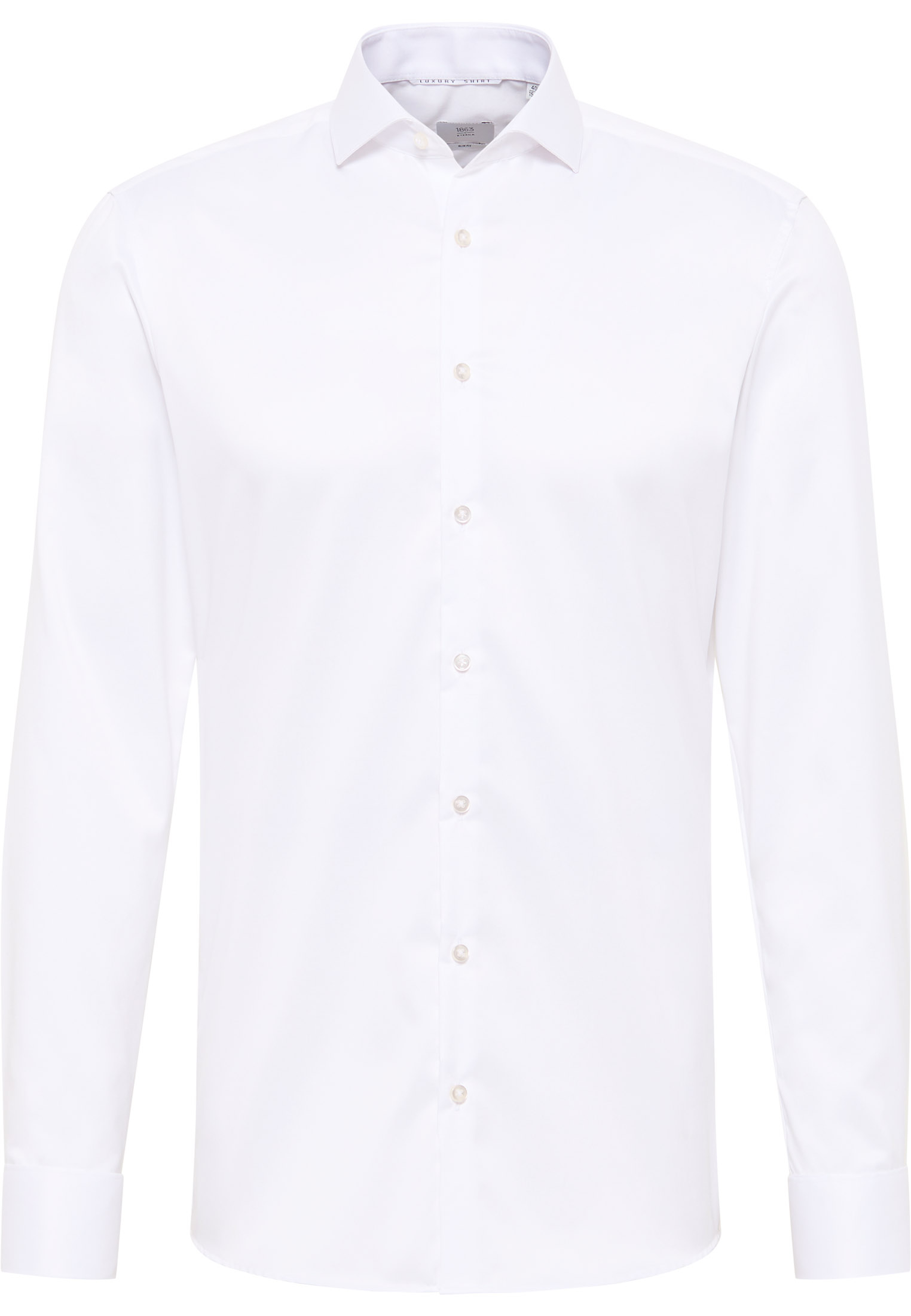 SUPER SLIM Luxury Shirt in weiß unifarben