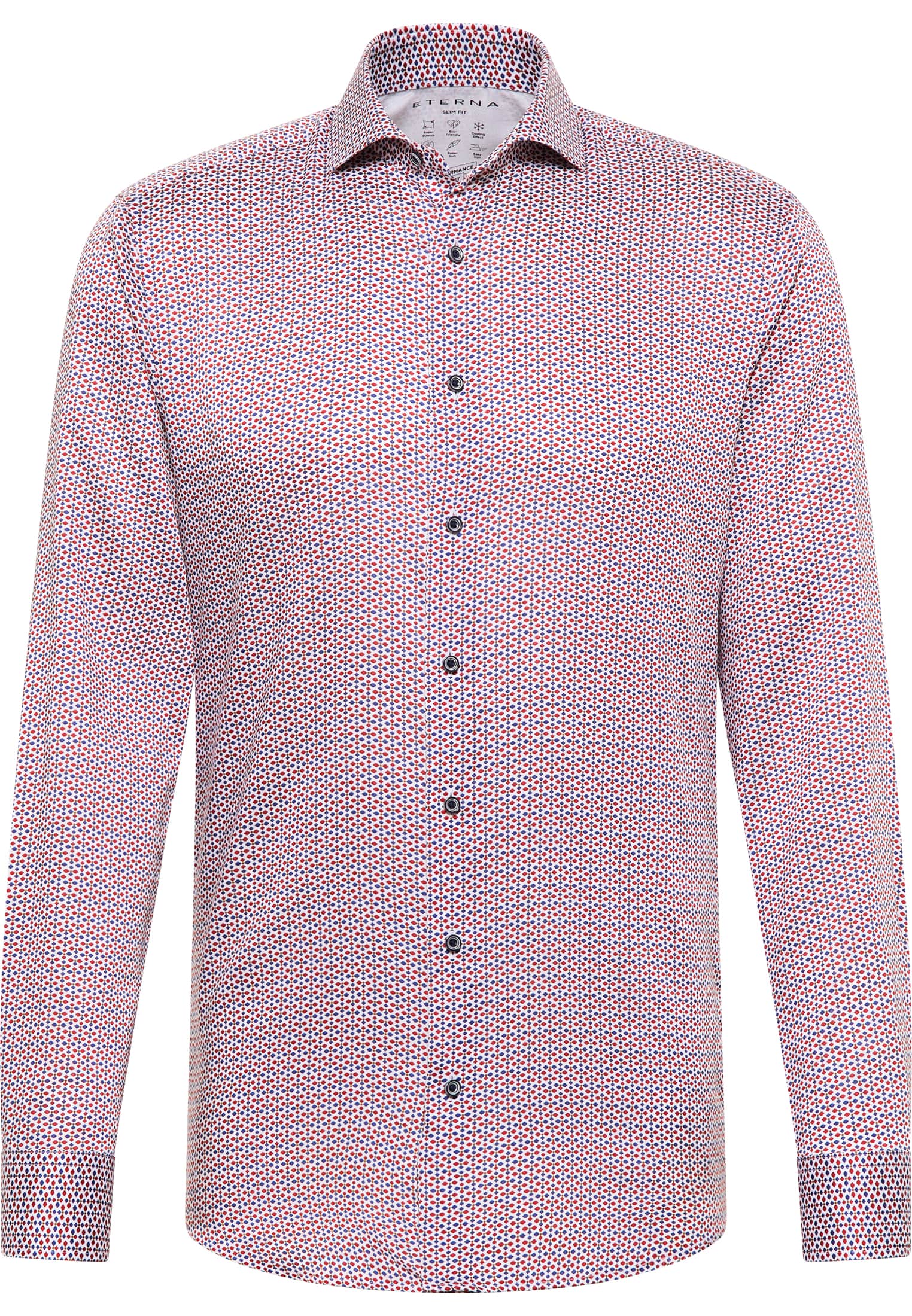 SLIM FIT Performance Shirt in red printed