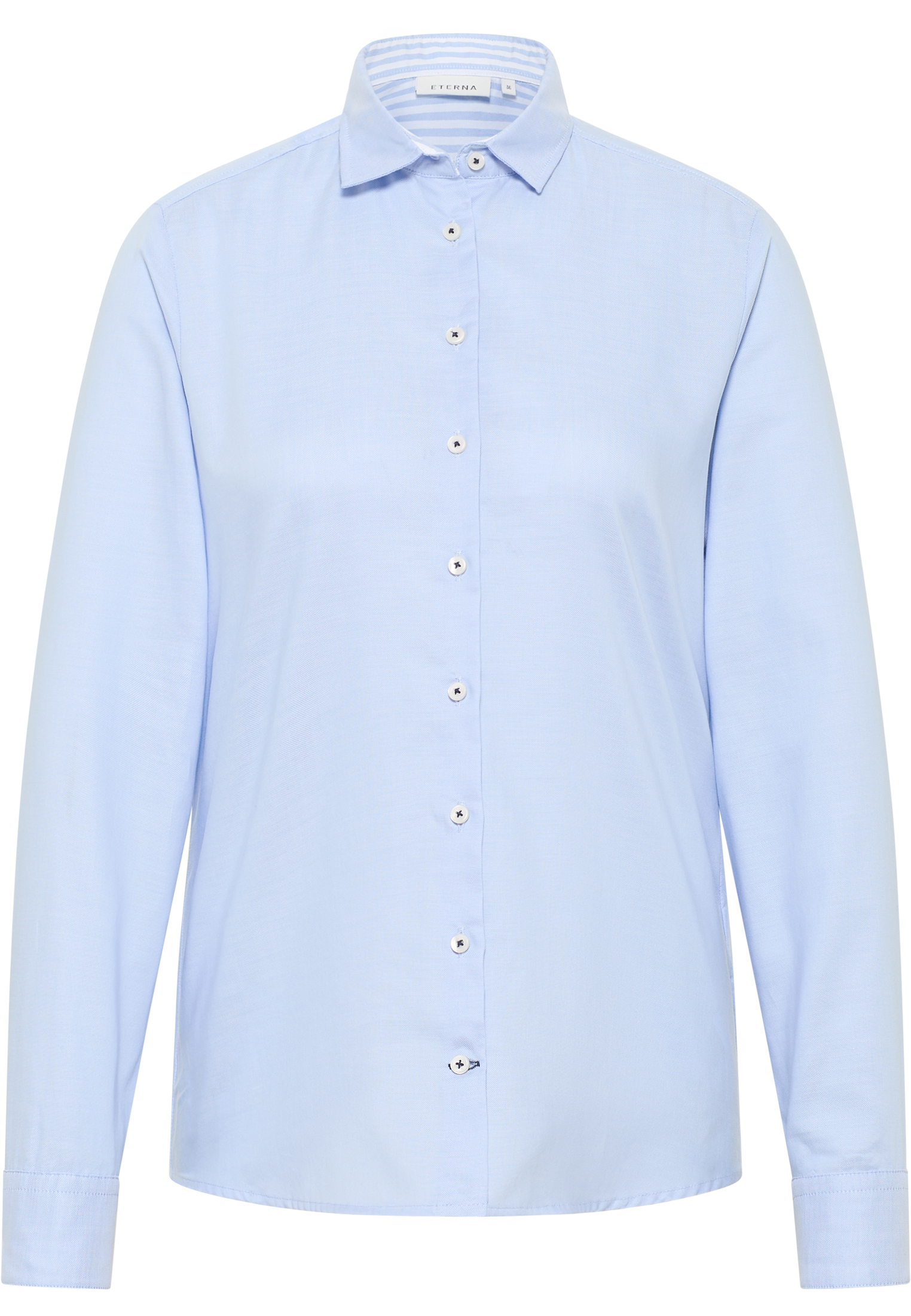shirt-blouse in medium blue plain