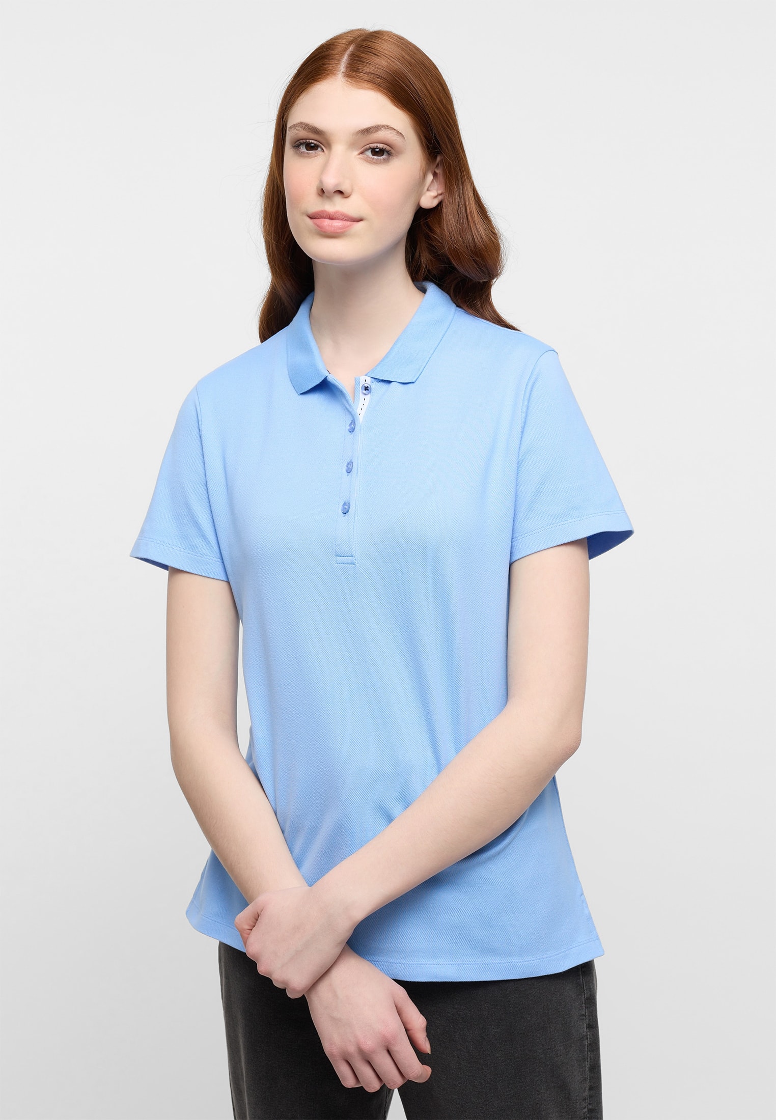 Poloshirt in hellblau unifarben
