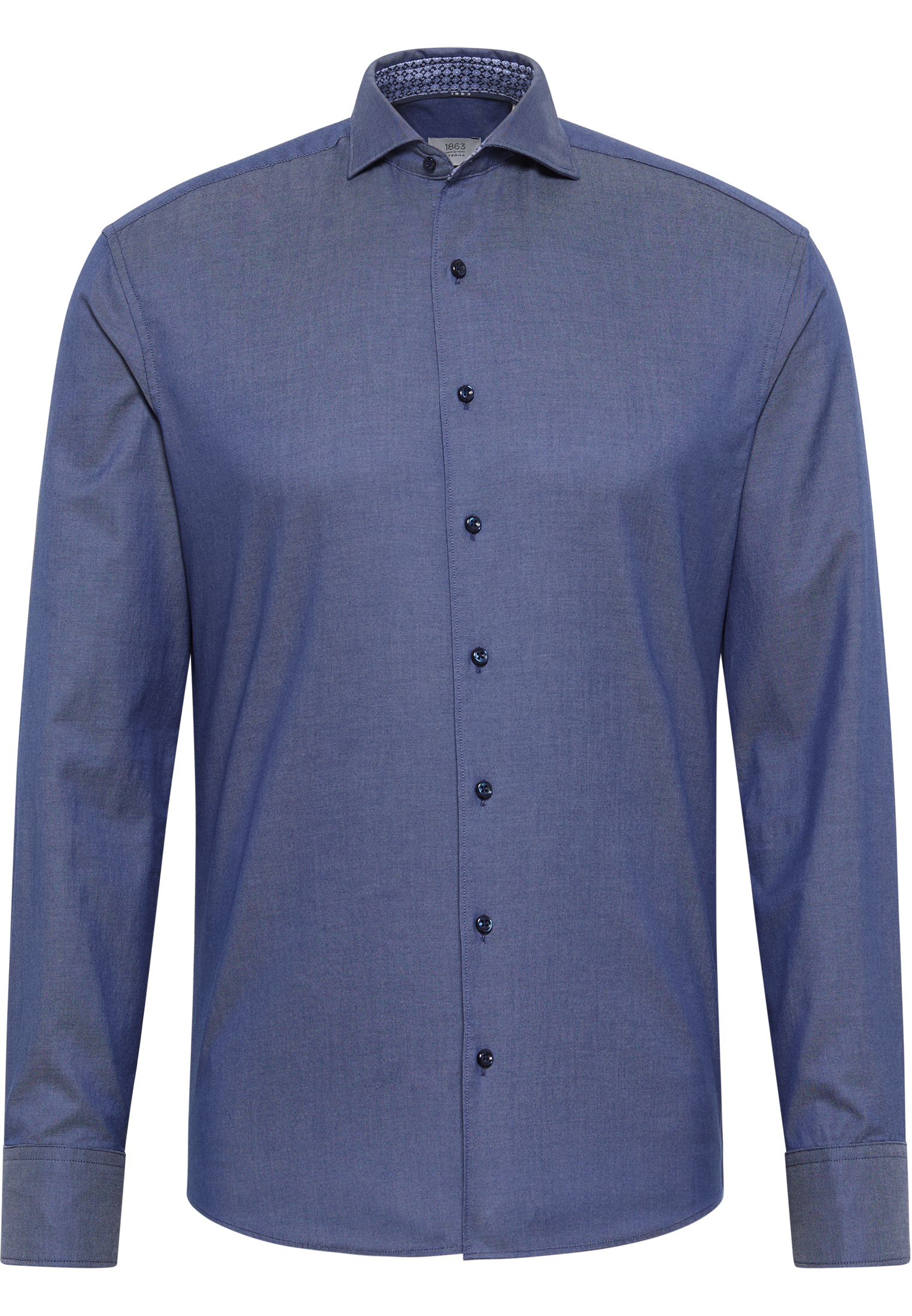 SLIM FIT Soft Luxury Shirt in blauw vlakte