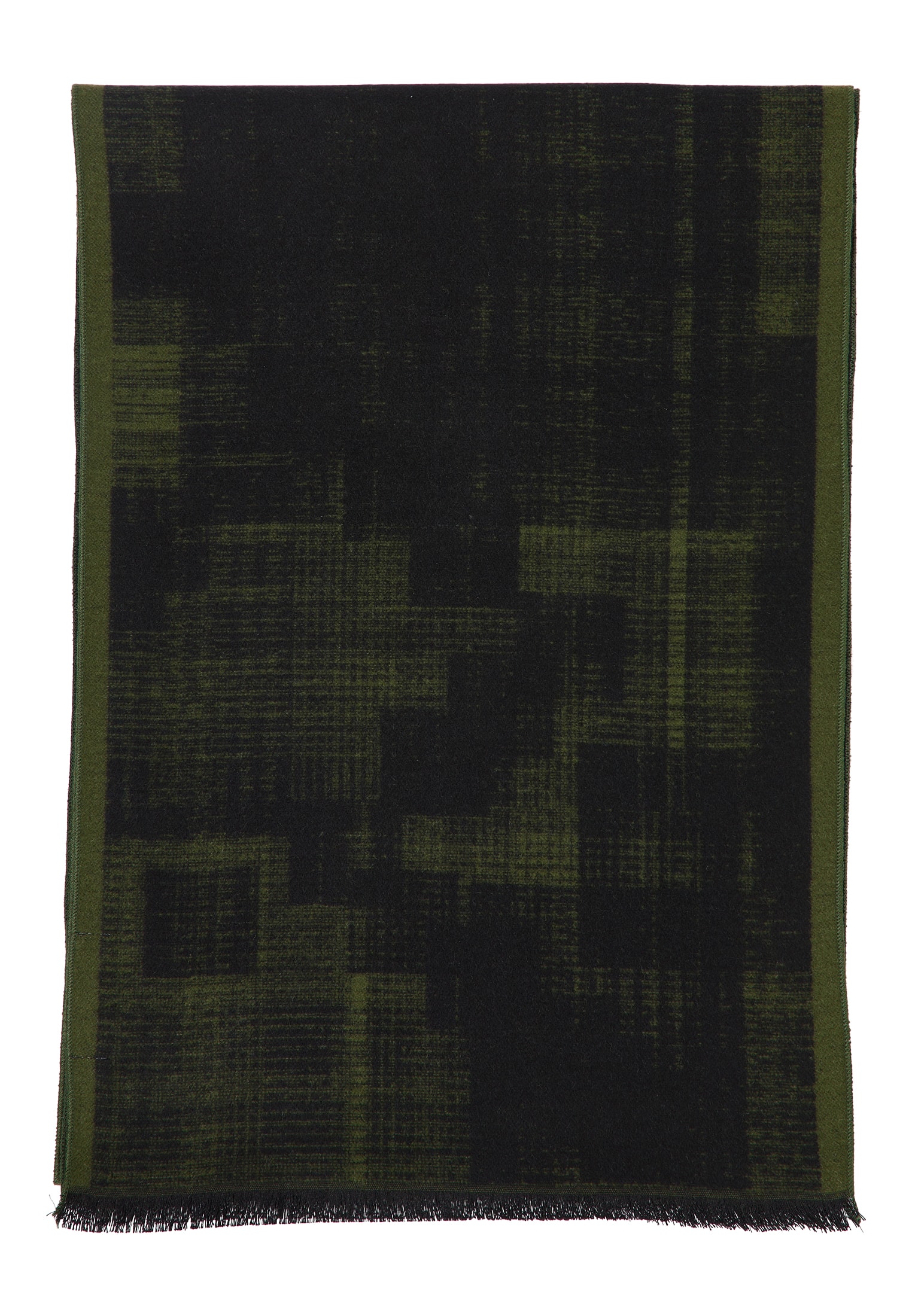 Sjaal in saliegroen met patroon