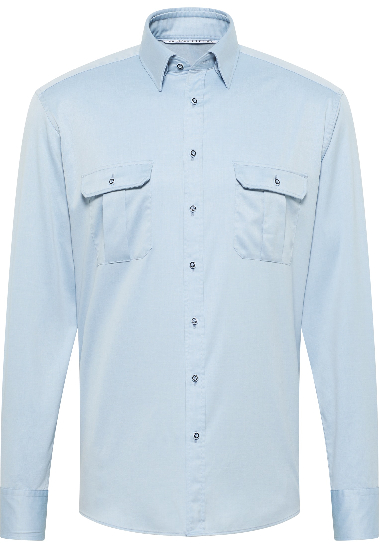 MODERN FIT Soft Luxury Shirt in lyseblå vlakte