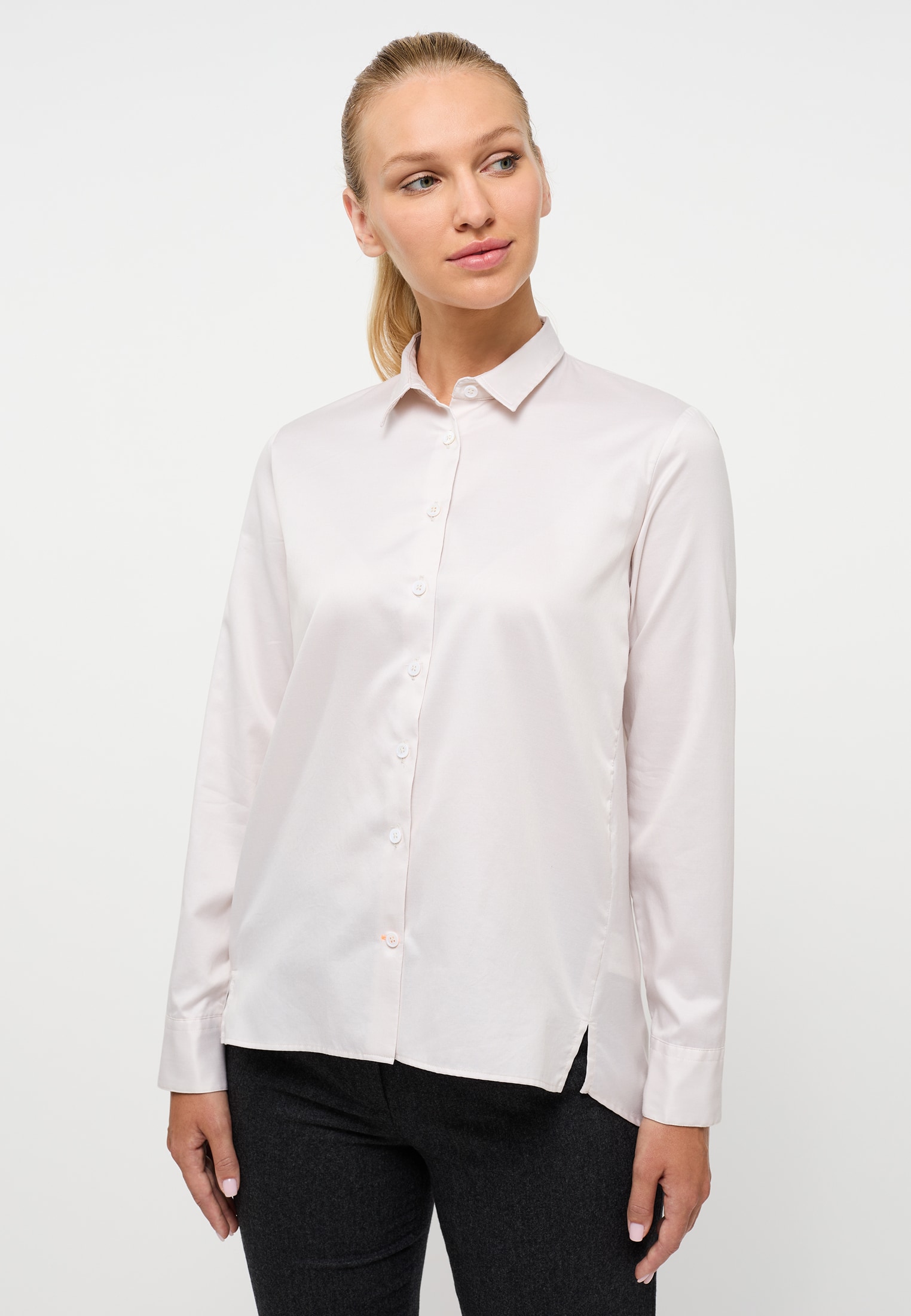 Soft Luxury Shirt Bluse in sand unifarben | sand | 48 | Langarm |  2BL00664-02-11-48-1/1