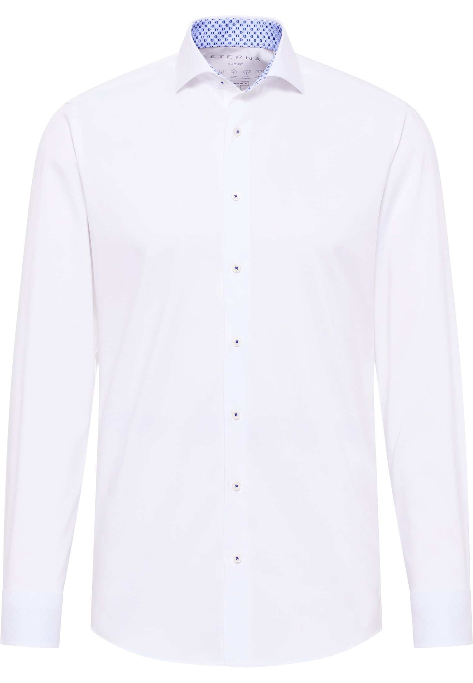 SLIM FIT Performance Shirt in weiß unifarben