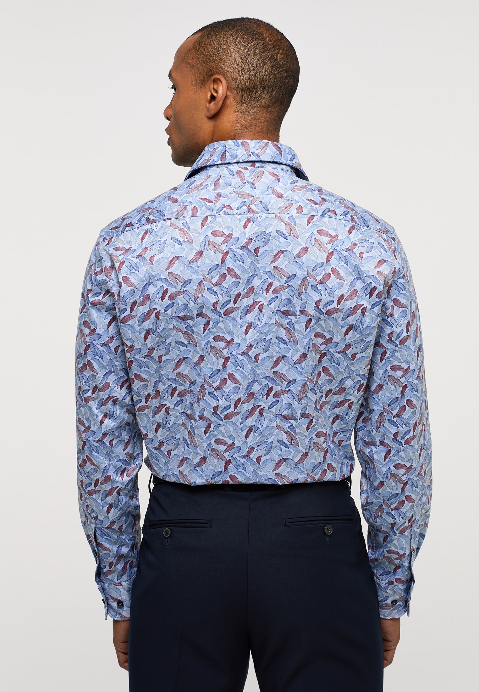 idioom Botanist Zending ETERNA bedrukt Soft Tailoring hemd MODERN FIT | blauw | Lange mouw | 42 |  1SH12314-01-41-42-1/1