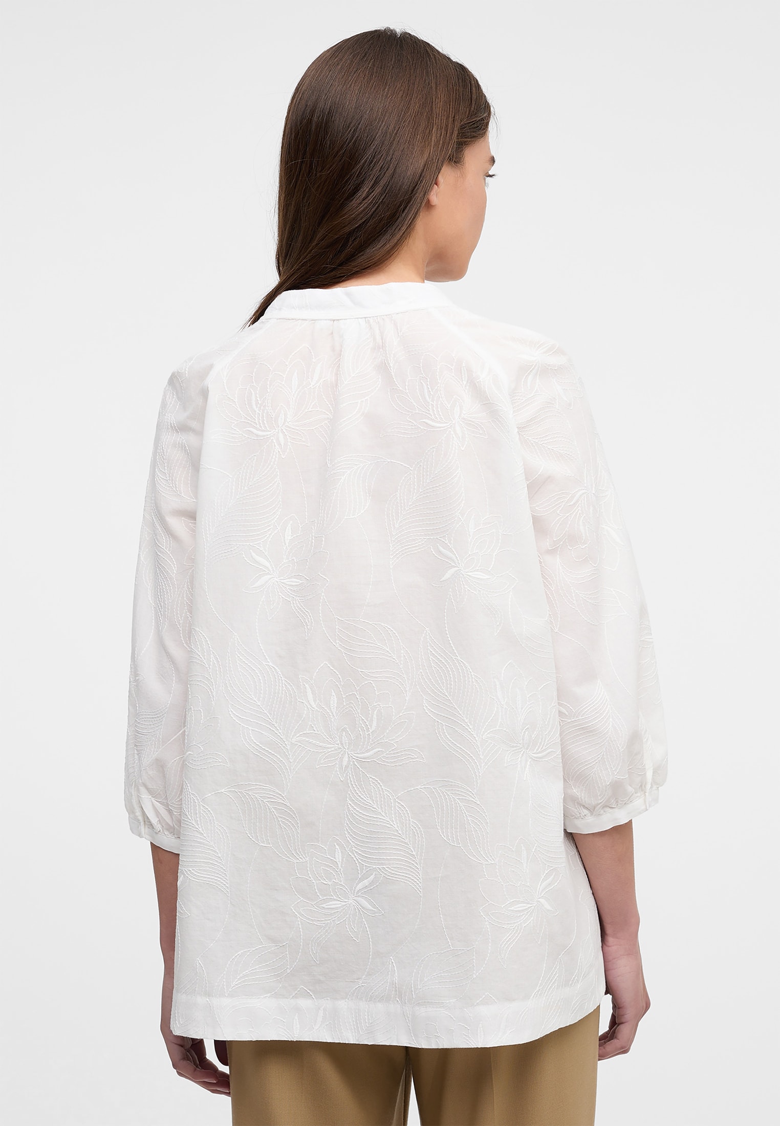 Blusenshirt in weiß unifarben | weiß | 36 | 3/4-Arm | 2BL04146-00-01-36-3/4 | V-Shirts