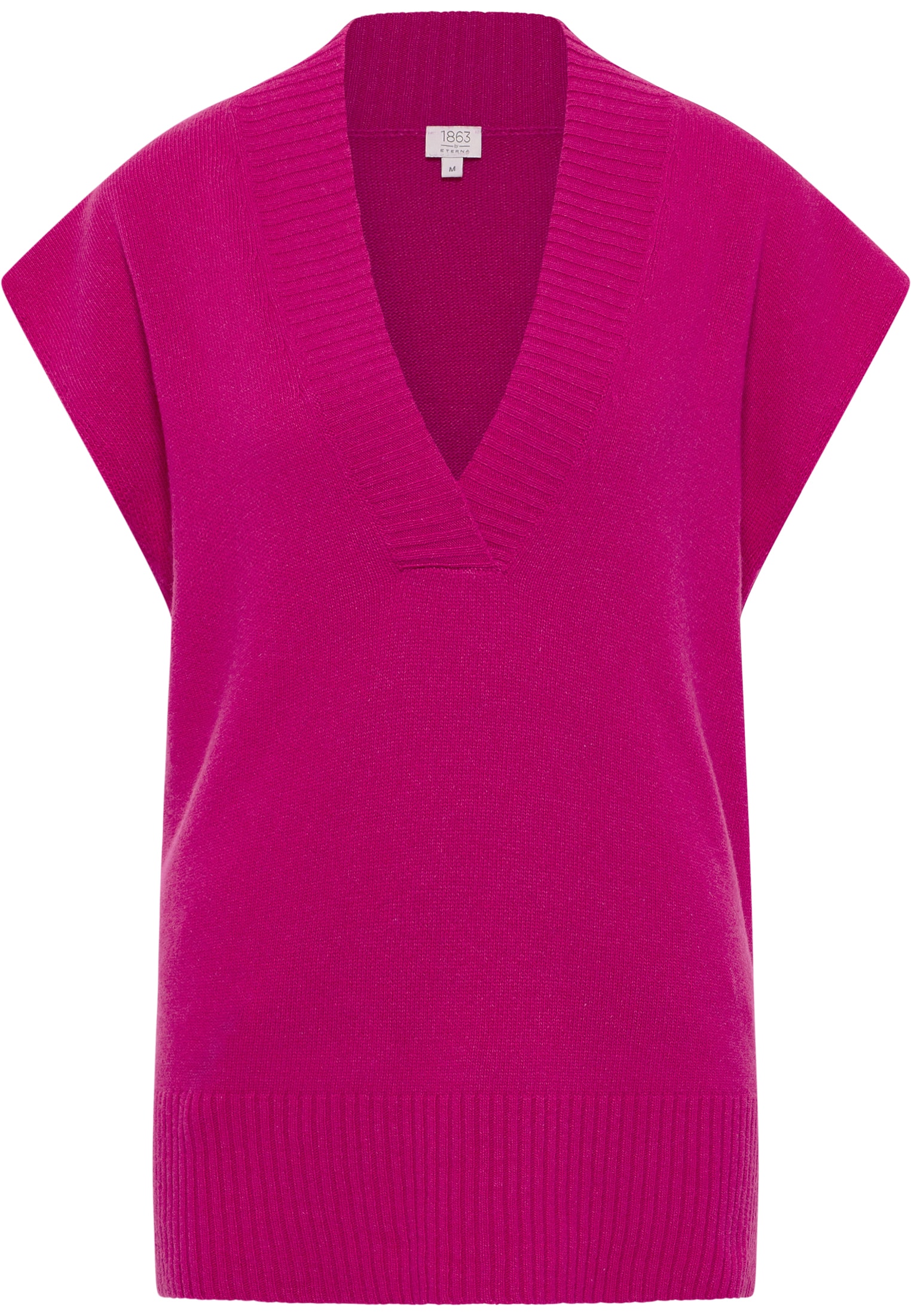 Knitted jumper in pink plain