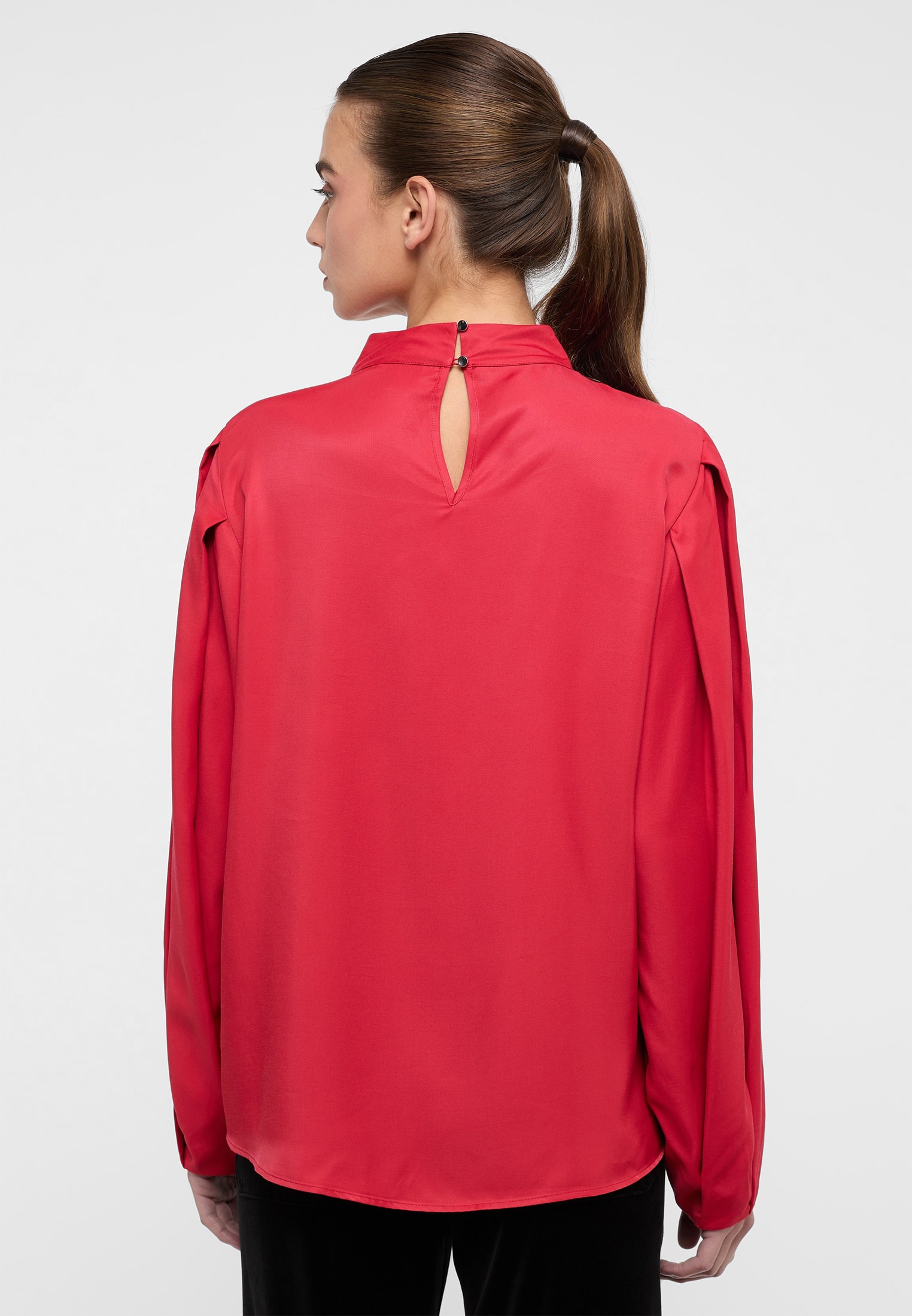 Viscose Shirt Bluse in rot unifarben | rot | Langarm | 42 |  2BL04288-05-01-42-1/1