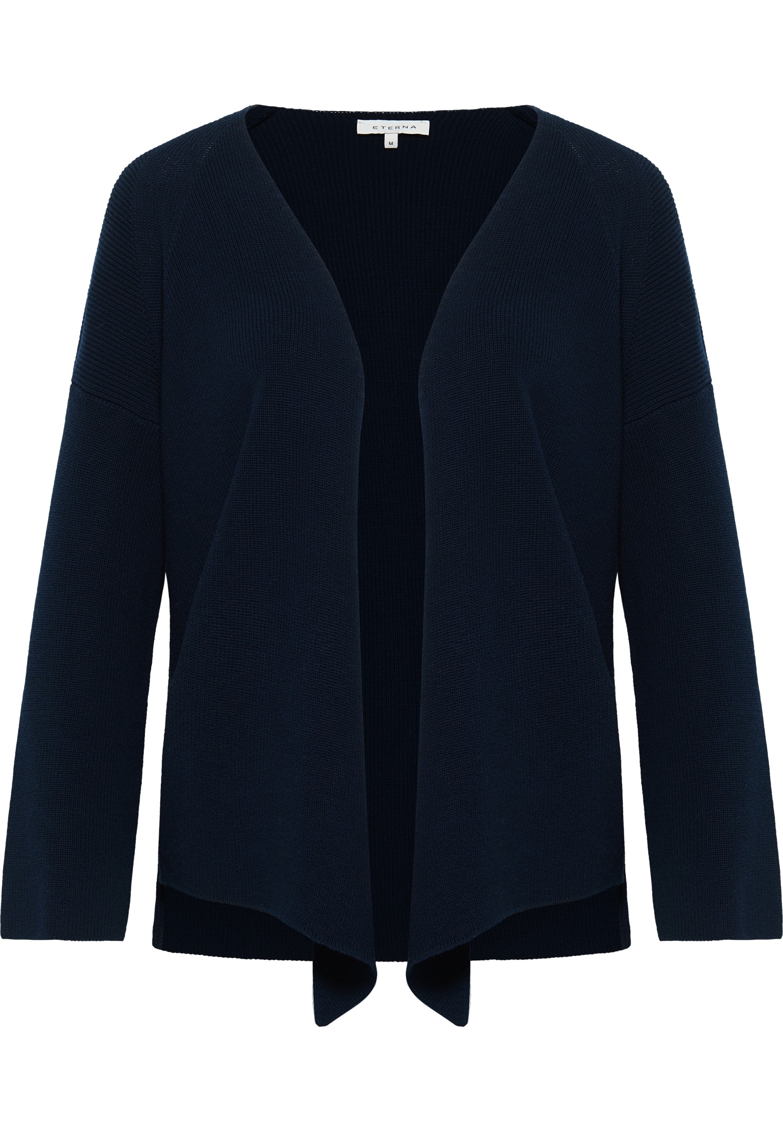 Knitted cardigan in navy plain