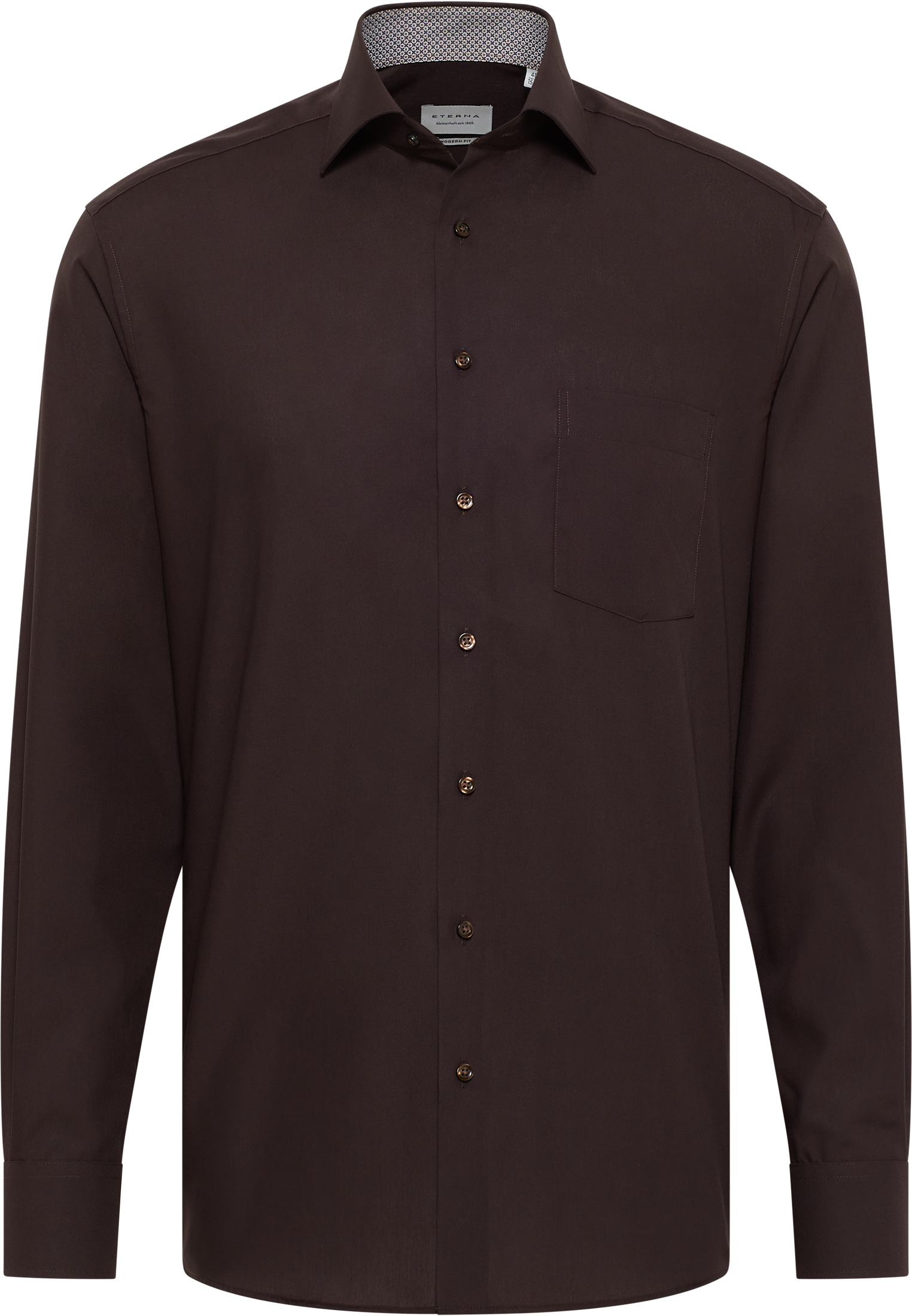 MODERN FIT Original Shirt in dark brown plain
