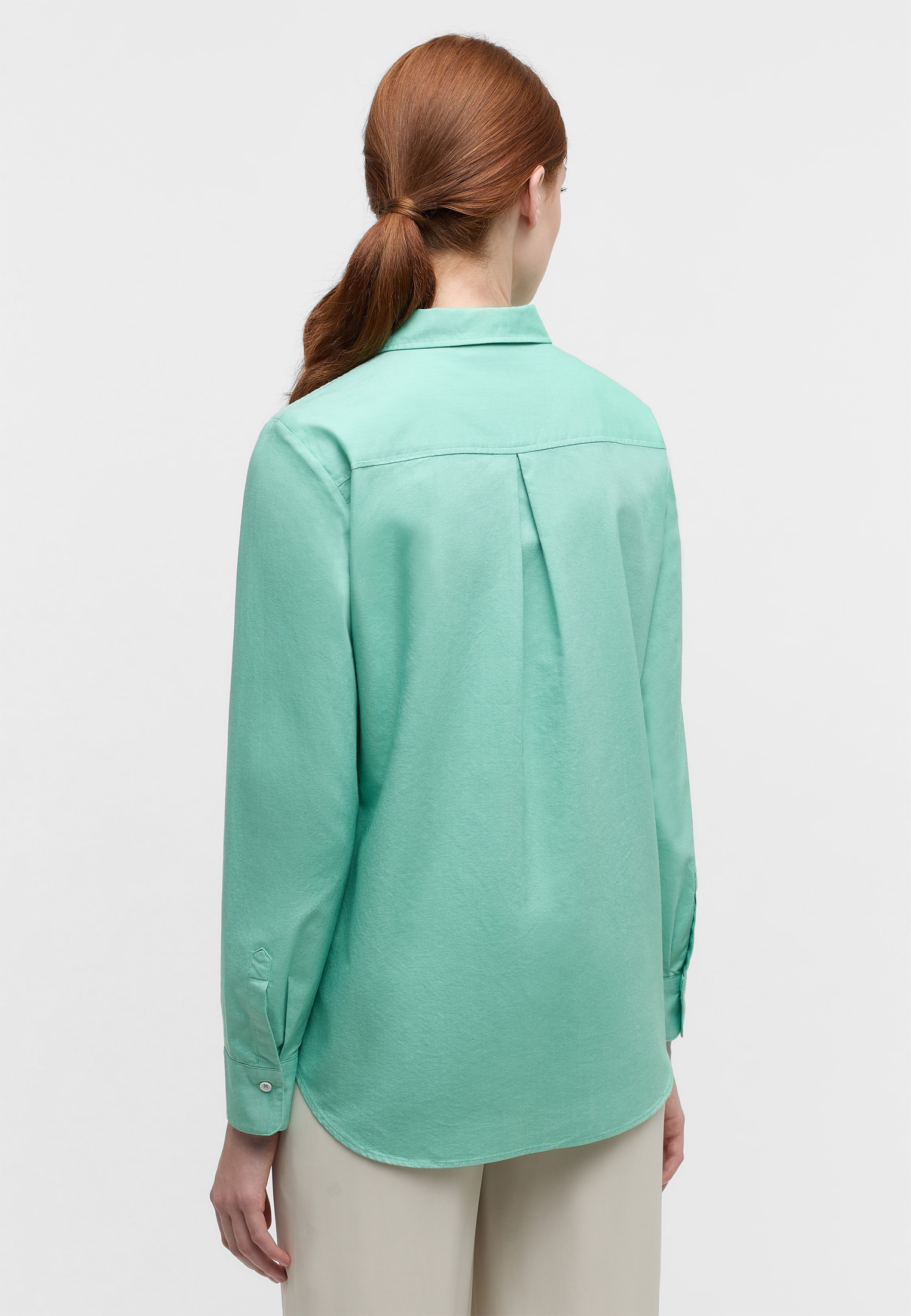 Oxford Shirt Bluse in | | Langarm 2BL04173-04-02-50-1/1 unifarben | 50 hellgrün hellgrün 
