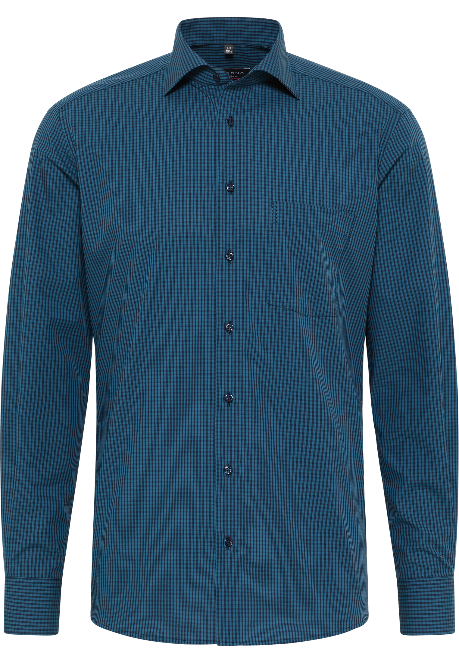 MODERN FIT Shirt in petrol checkered