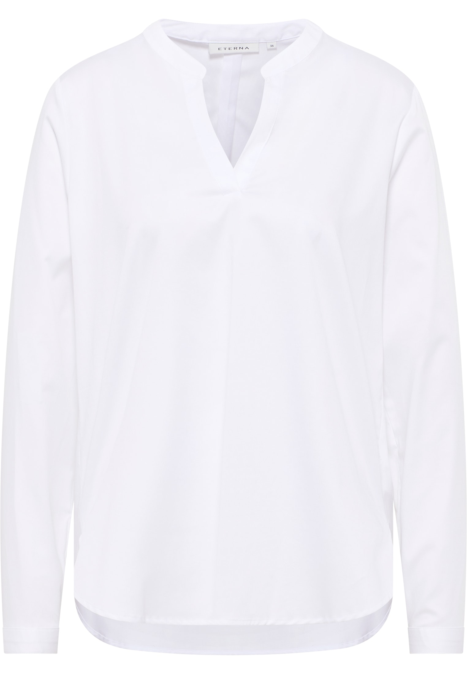 Satin Shirt Bluse in weiß unifarben | weiß | 44 | Langarm |  2BL00618-00-01-44-1/1