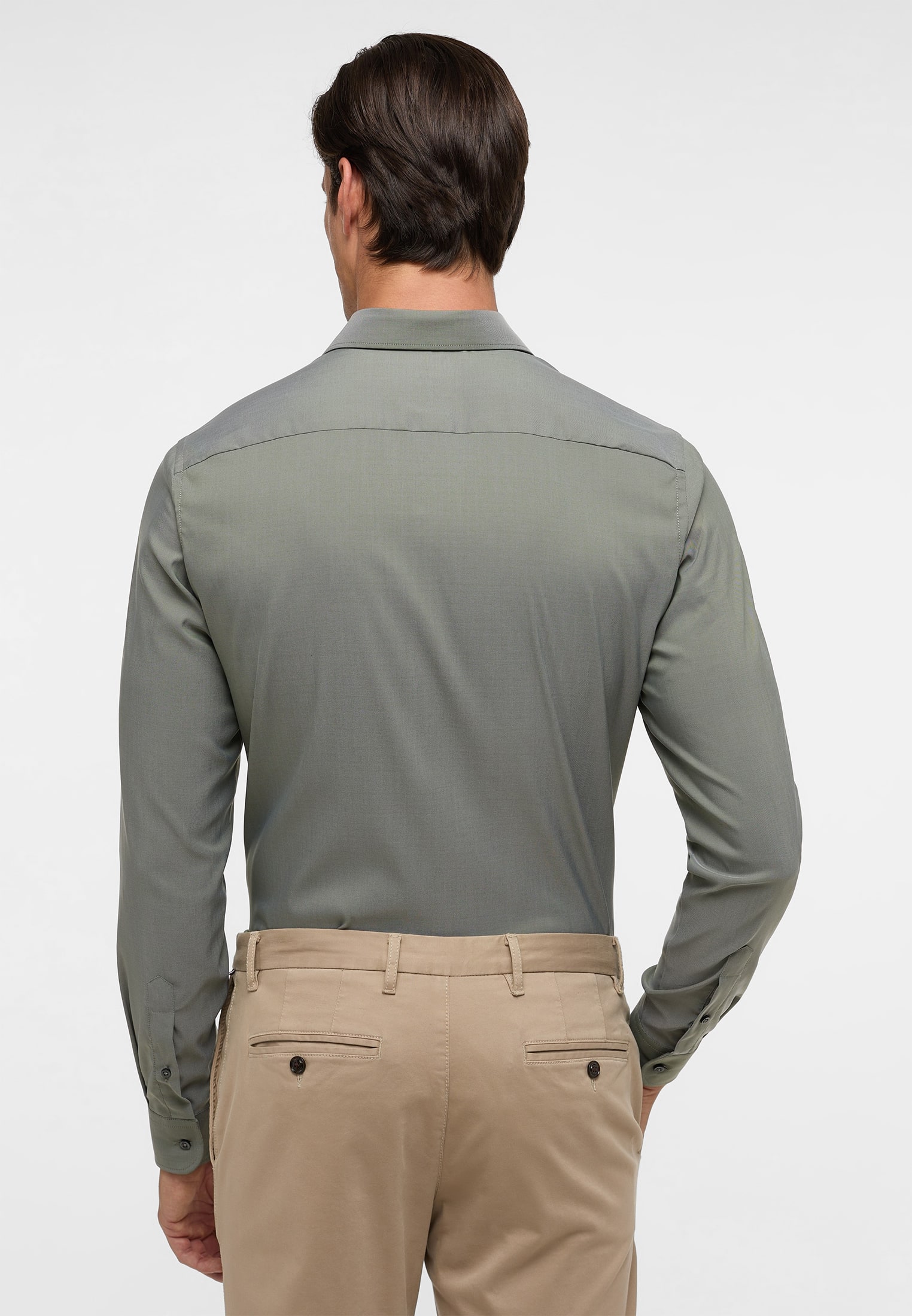 SLIM FIT Performance Shirt in khaki unifarben | khaki | 41 | Langarm |  1SH02217-04-52-41-1/1
